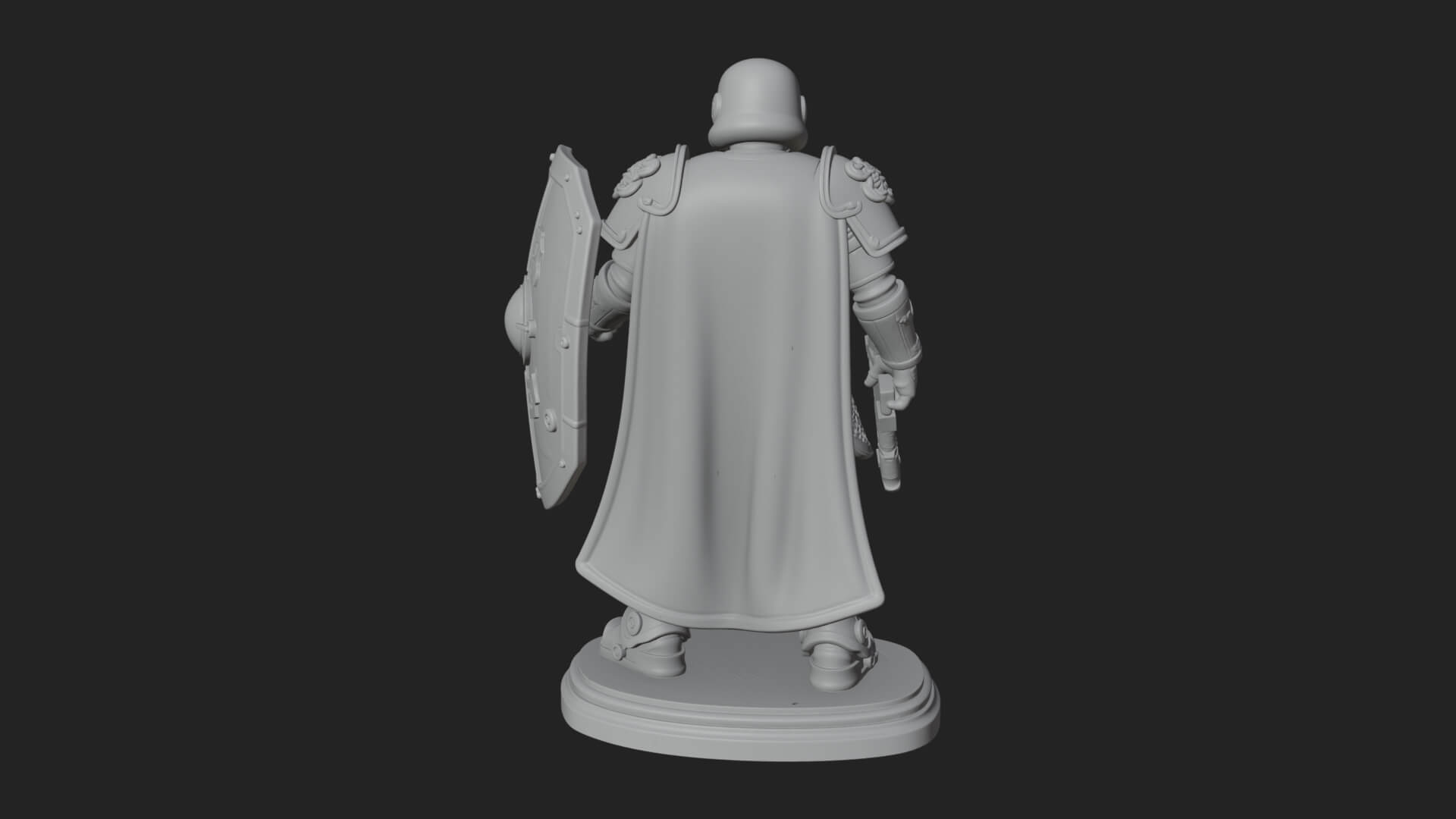 Power Armor Shield Trooper Statue Design 2 3D Print Model 3D Model