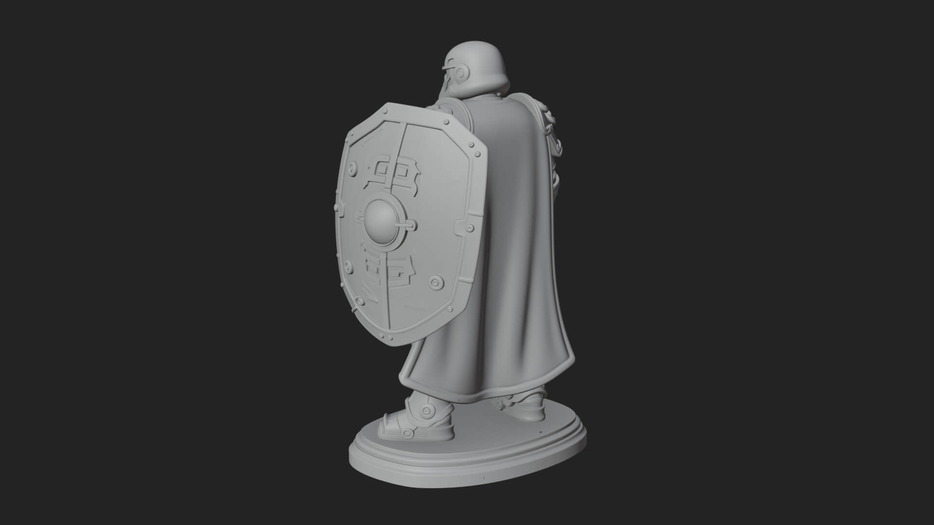 Power Armor Shield Trooper Statue Design 2 3D Print Model 3D Model