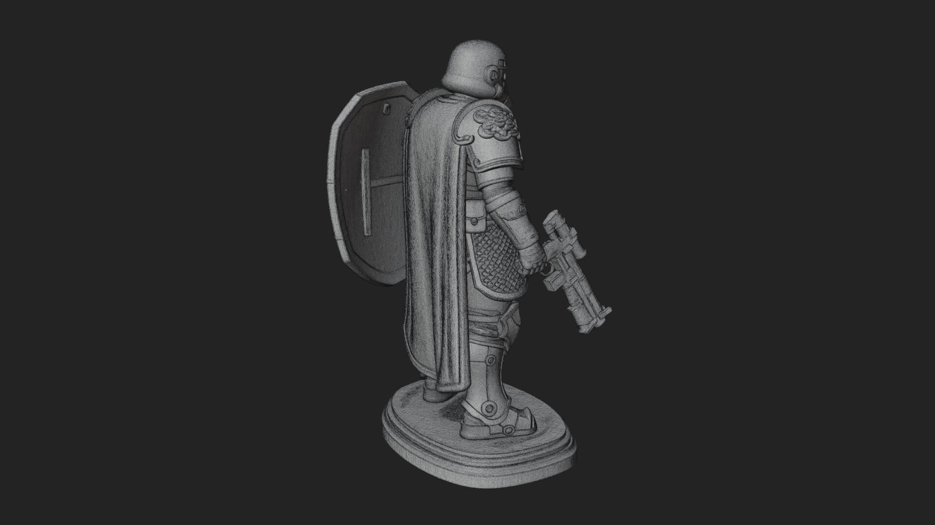 Power Armor Shield Trooper Statue Design 2 3D Print Model 3D Model
