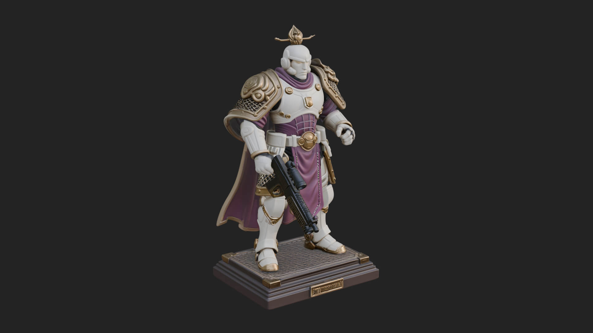 Power Armor Shield Trooper Statue Design 3 3D Print Model 3D Model