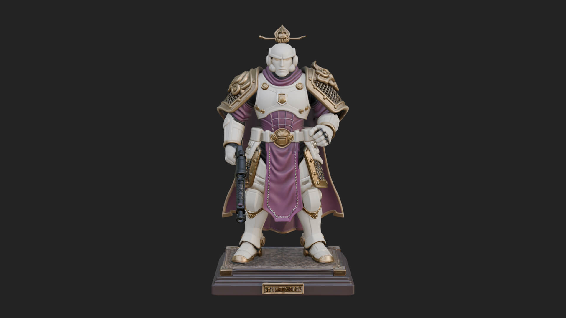 Power Armor Shield Trooper Statue Design 3 3D Print Model 3D Model