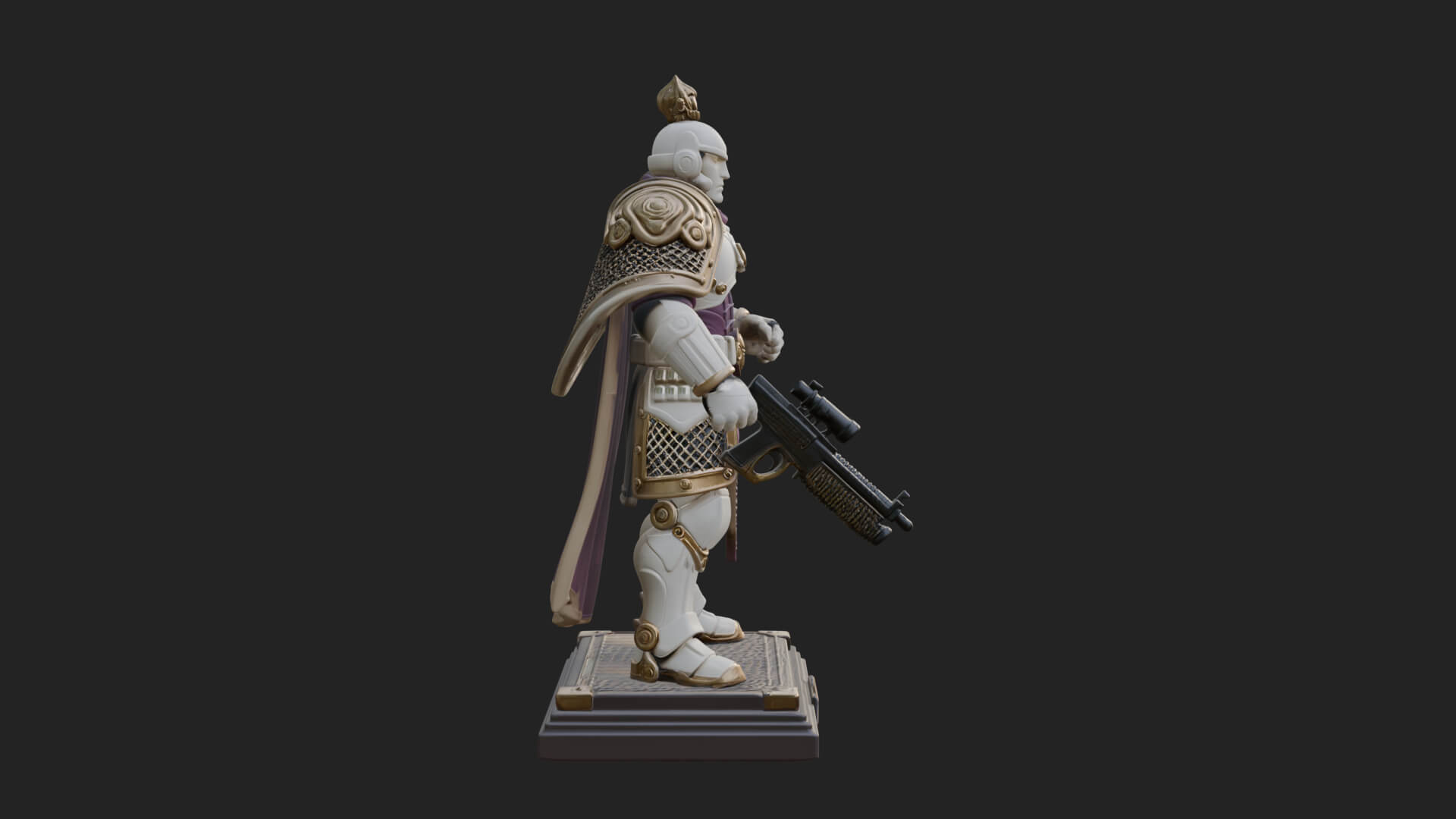 Power Armor Shield Trooper Statue Design 3 3D Print Model 3D Model