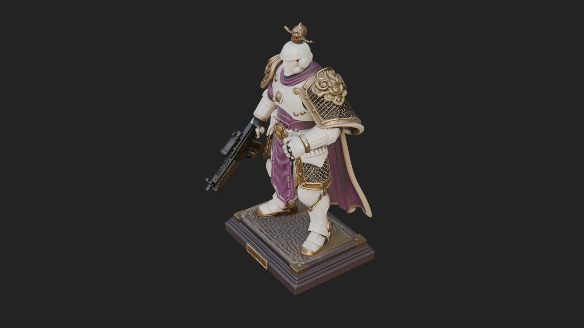 Power Armor Shield Trooper Statue Design 3 3D Print Model 3D Model