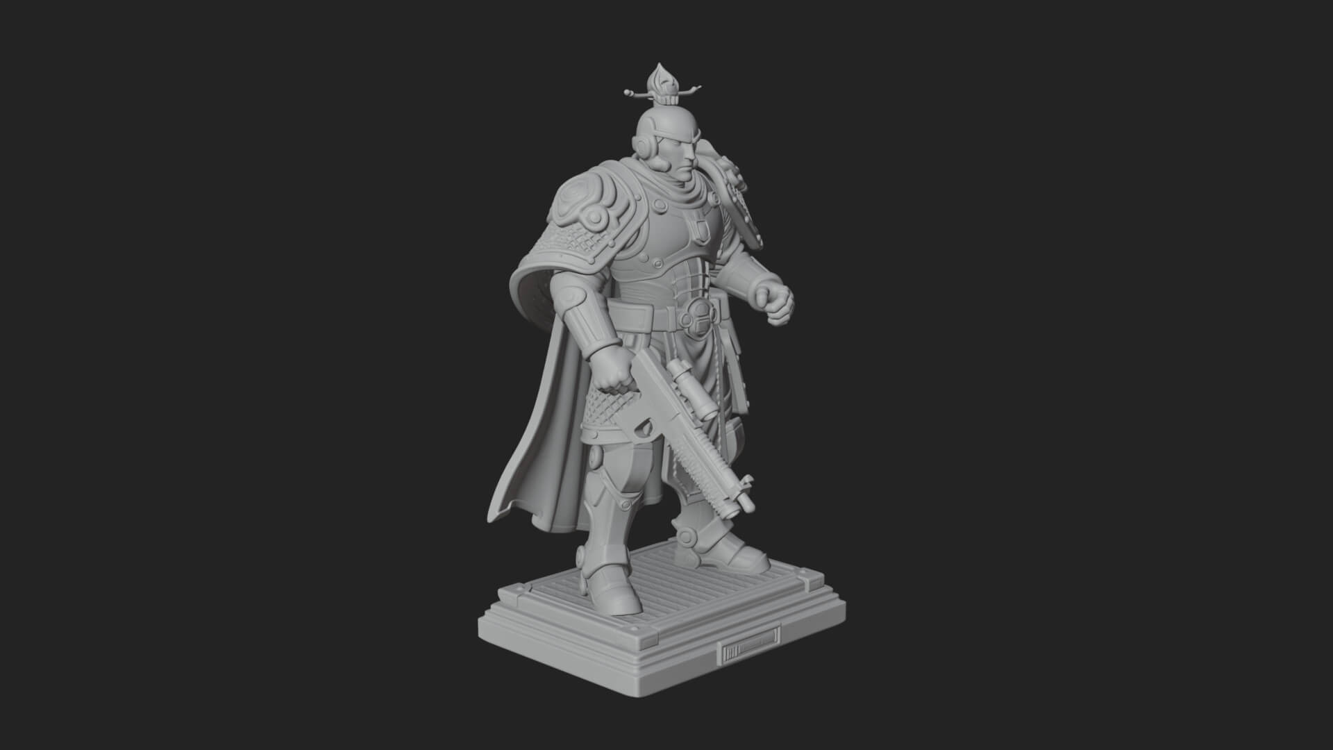 Power Armor Shield Trooper Statue Design 3 3D Print Model 3D Model