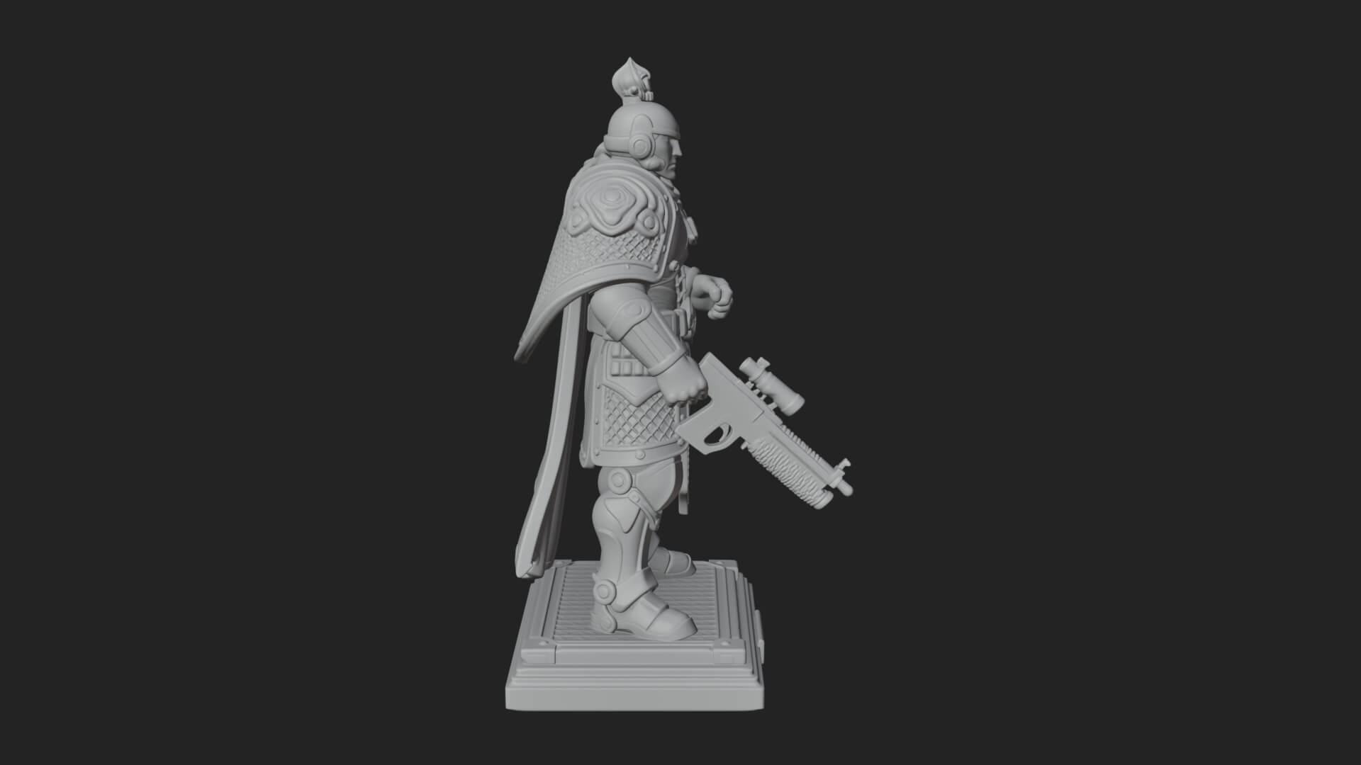 Power Armor Shield Trooper Statue Design 3 3D Print Model 3D Model