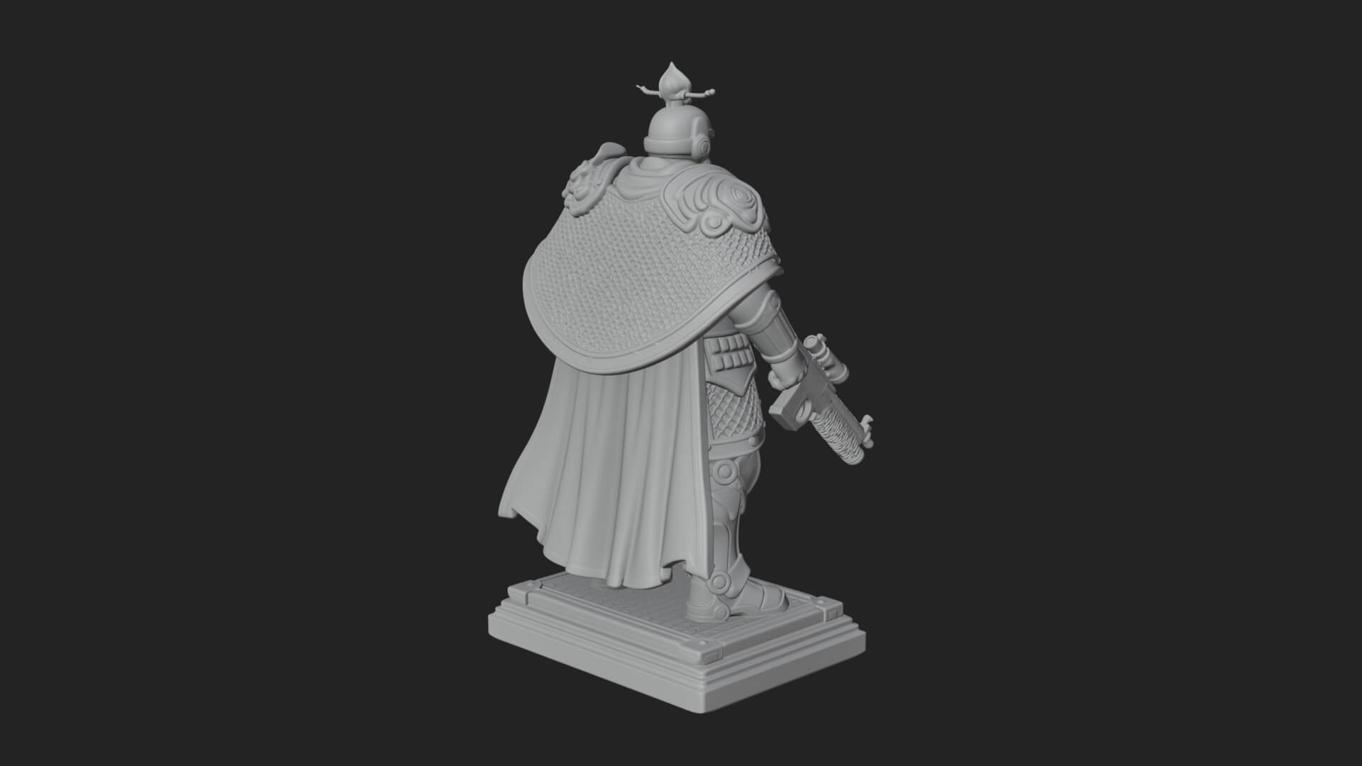 Power Armor Shield Trooper Statue Design 3 3D Print Model 3D Model