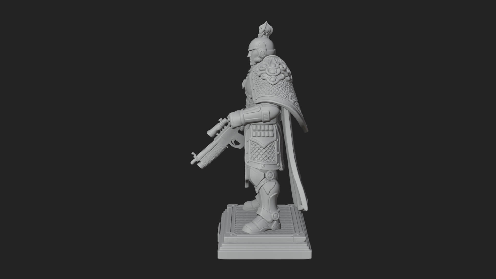 Power Armor Shield Trooper Statue Design 3 3D Print Model 3D Model