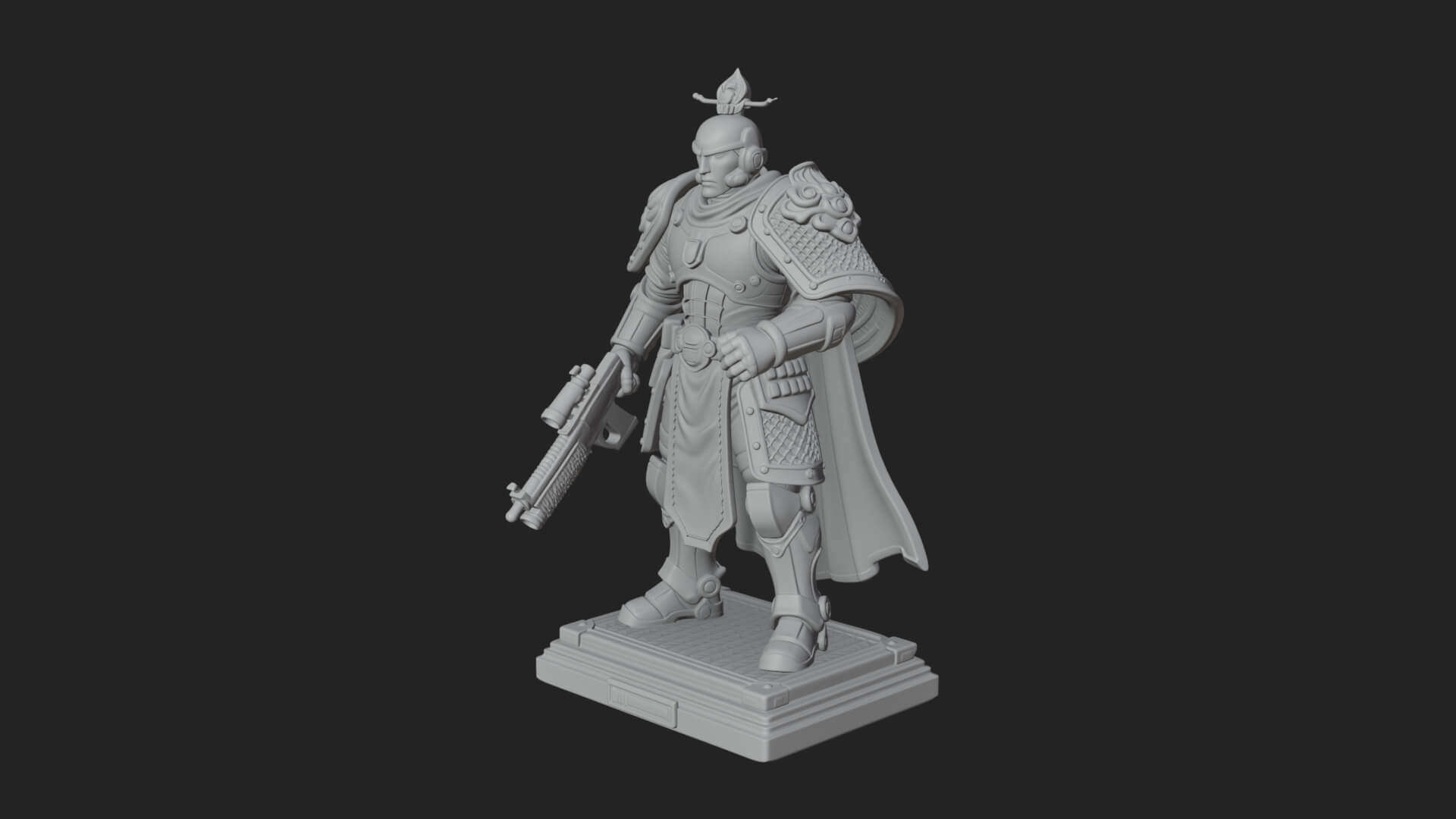 Power Armor Shield Trooper Statue Design 3 3D Print Model 3D Model