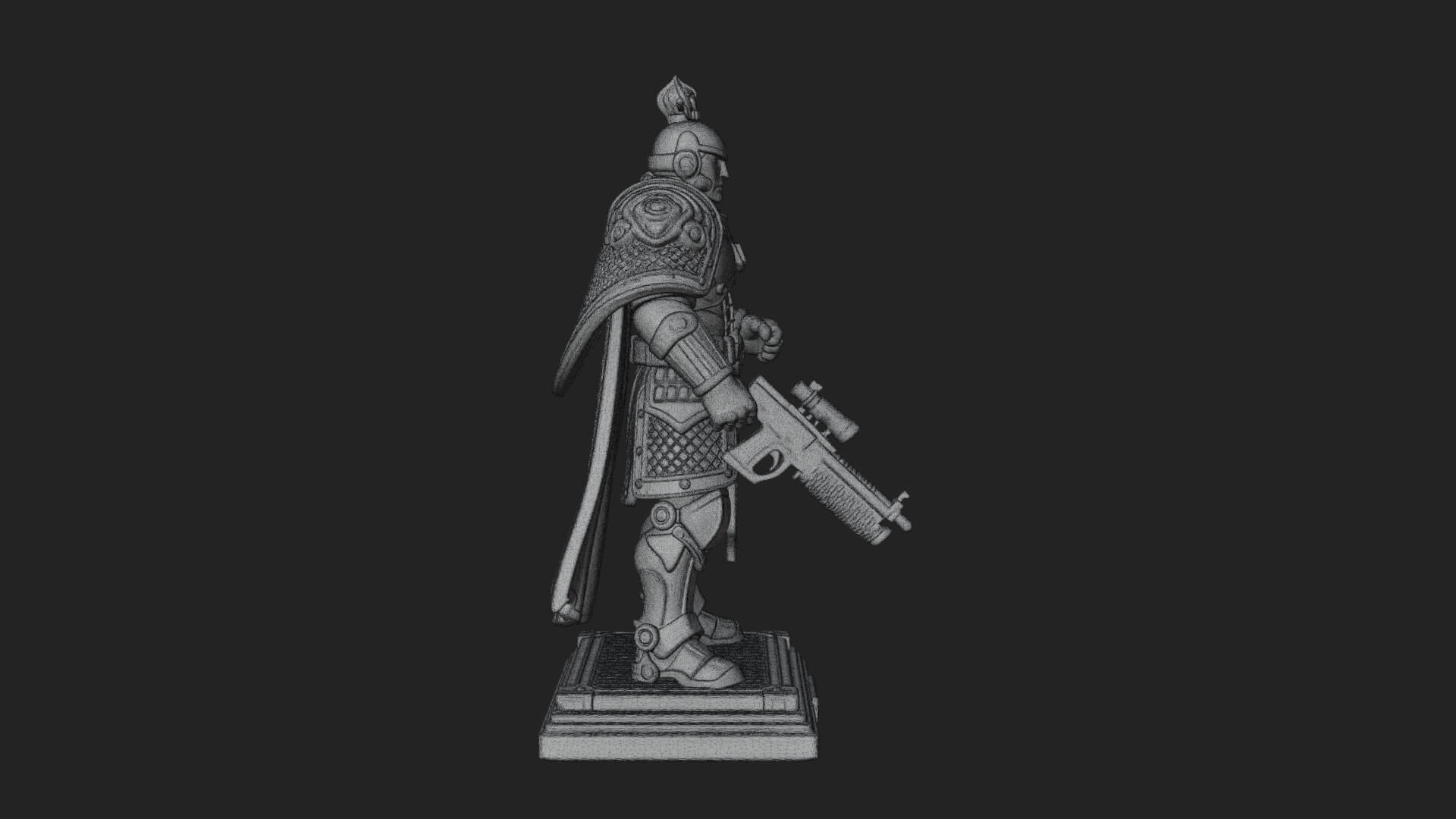 Power Armor Shield Trooper Statue Design 3 3D Print Model 3D Model