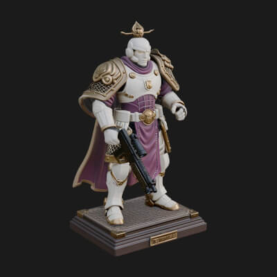 Power Armor Shield Trooper Statue Design 3 3D Print Model