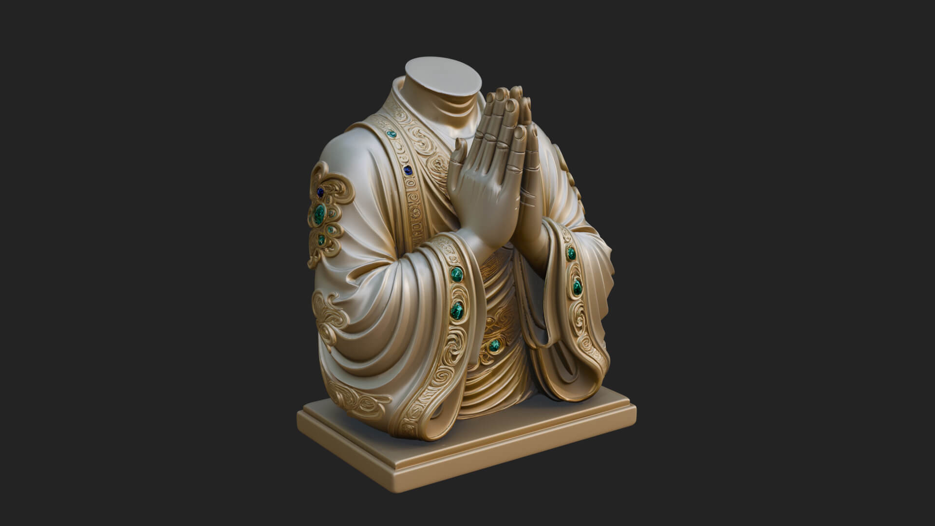 Praying Hands Figure Statue Design 1 3D Print Model 3D Model