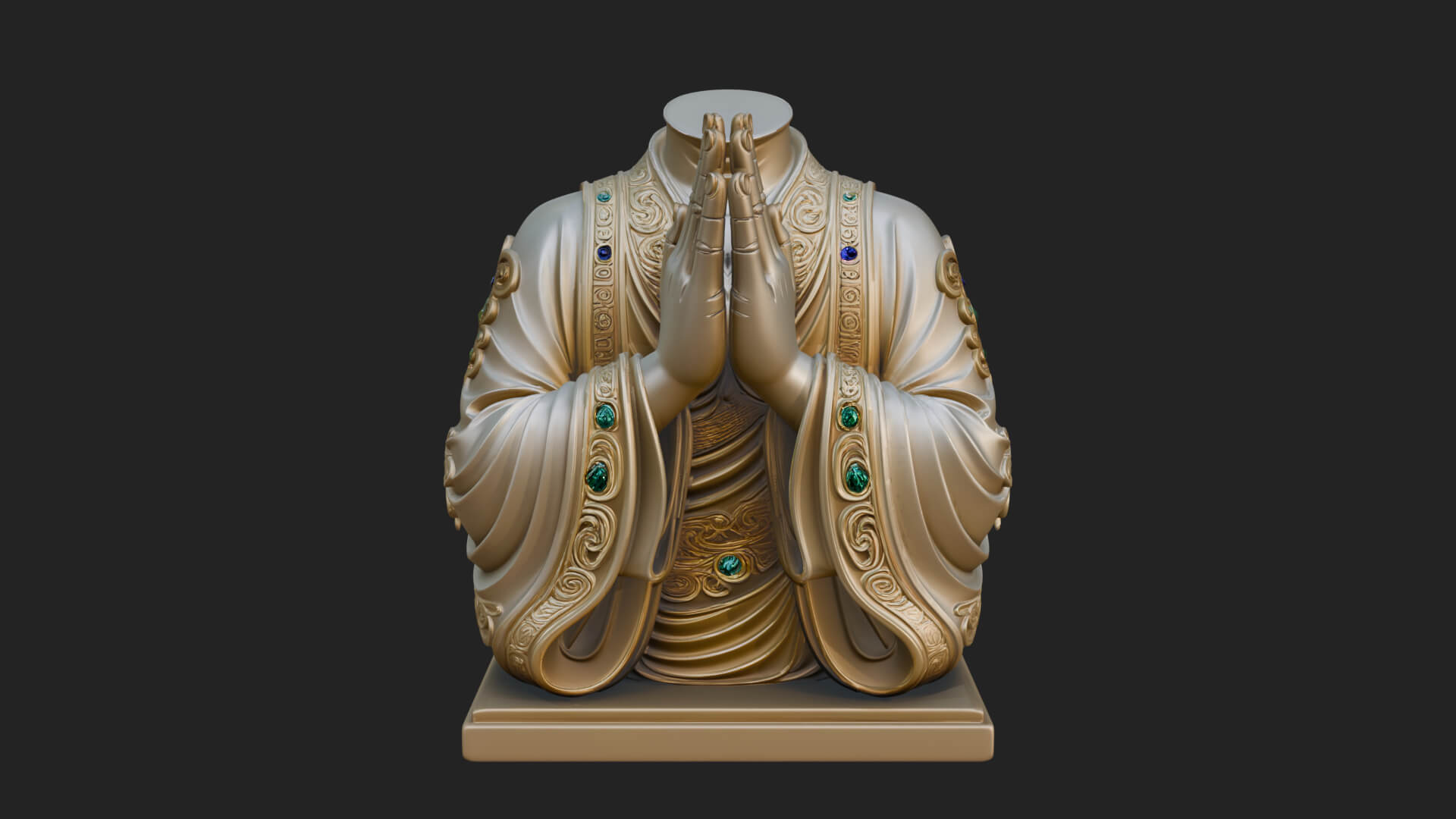 Praying Hands Figure Statue Design 1 3D Print Model 3D Model