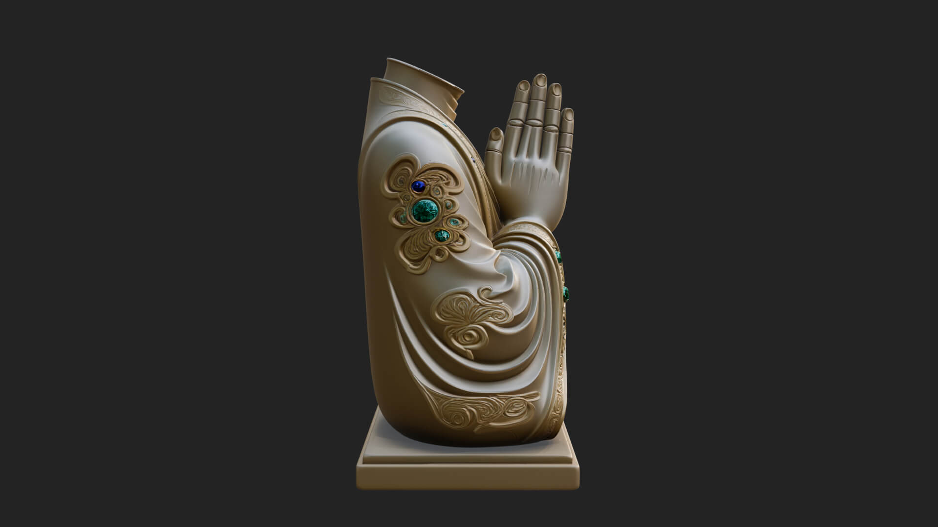 Praying Hands Figure Statue Design 1 3D Print Model 3D Model