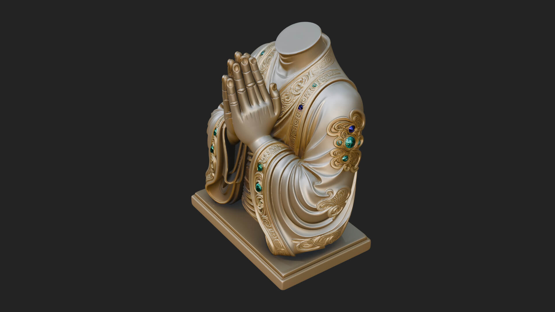 Praying Hands Figure Statue Design 1 3D Print Model 3D Model