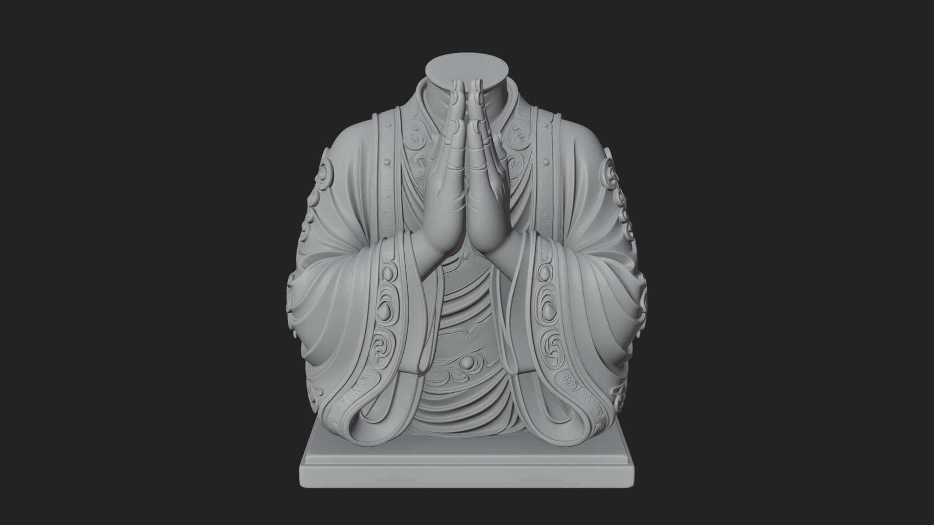 Praying Hands Figure Statue Design 1 3D Print Model 3D Model