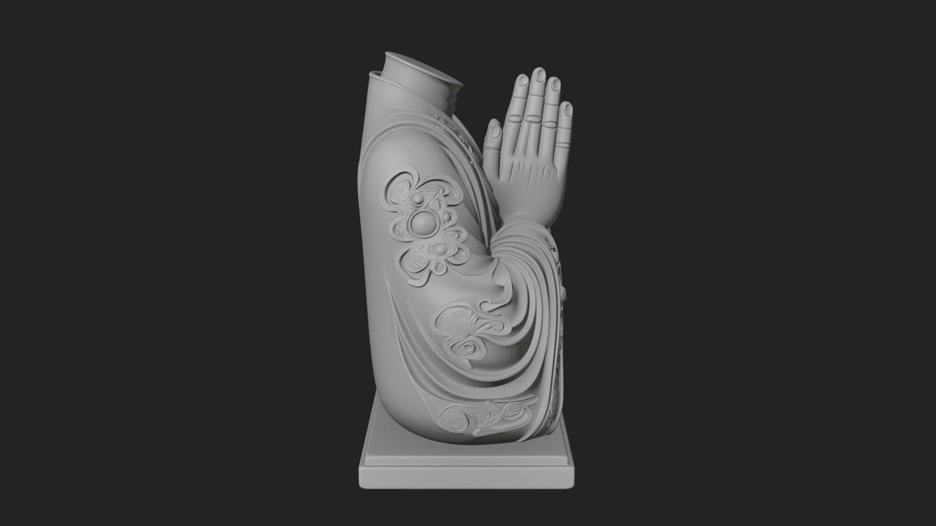 Praying Hands Figure Statue Design 1 3D Print Model 3D Model