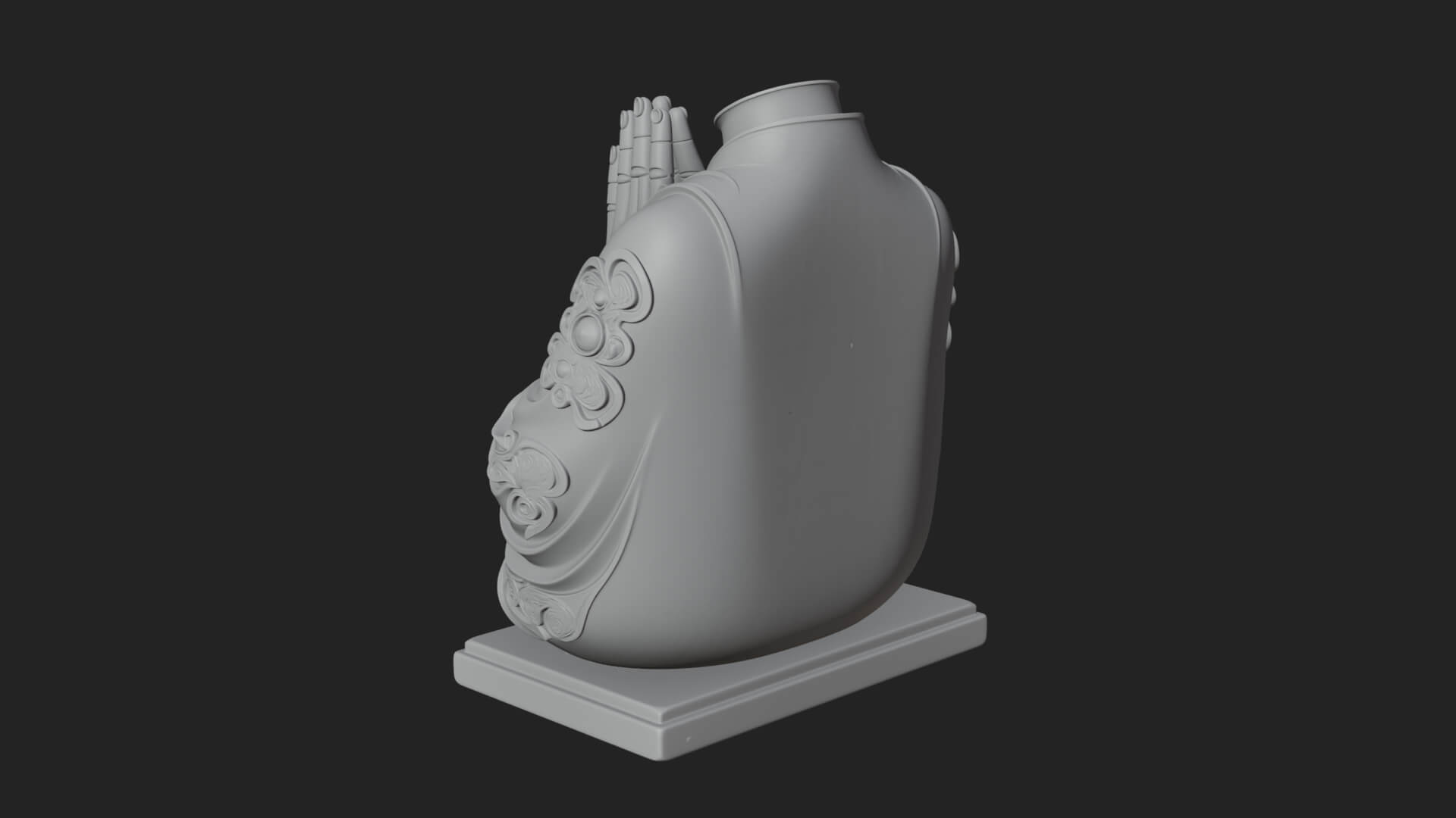 Praying Hands Figure Statue Design 1 3D Print Model 3D Model