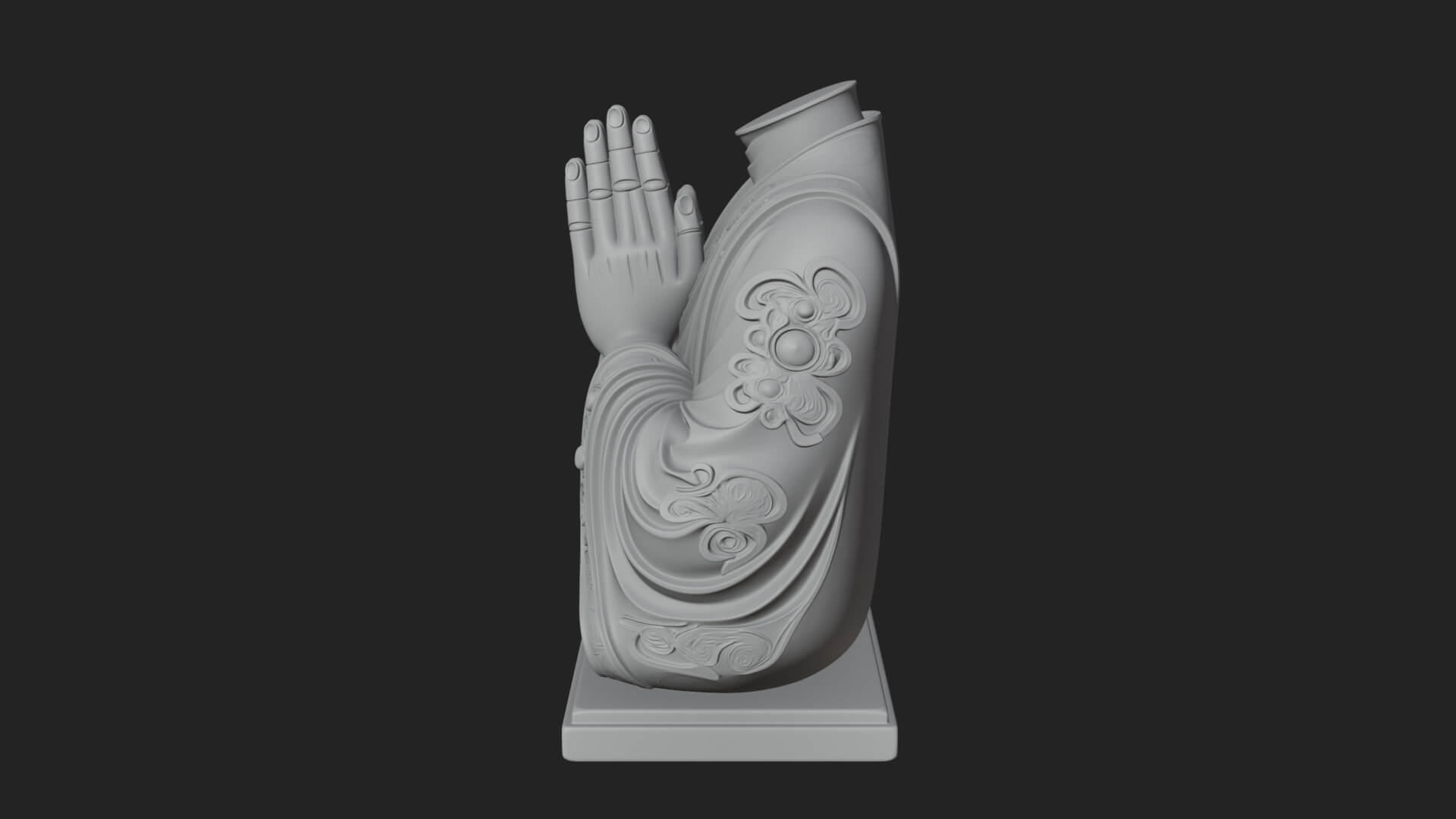 Praying Hands Figure Statue Design 1 3D Print Model 3D Model