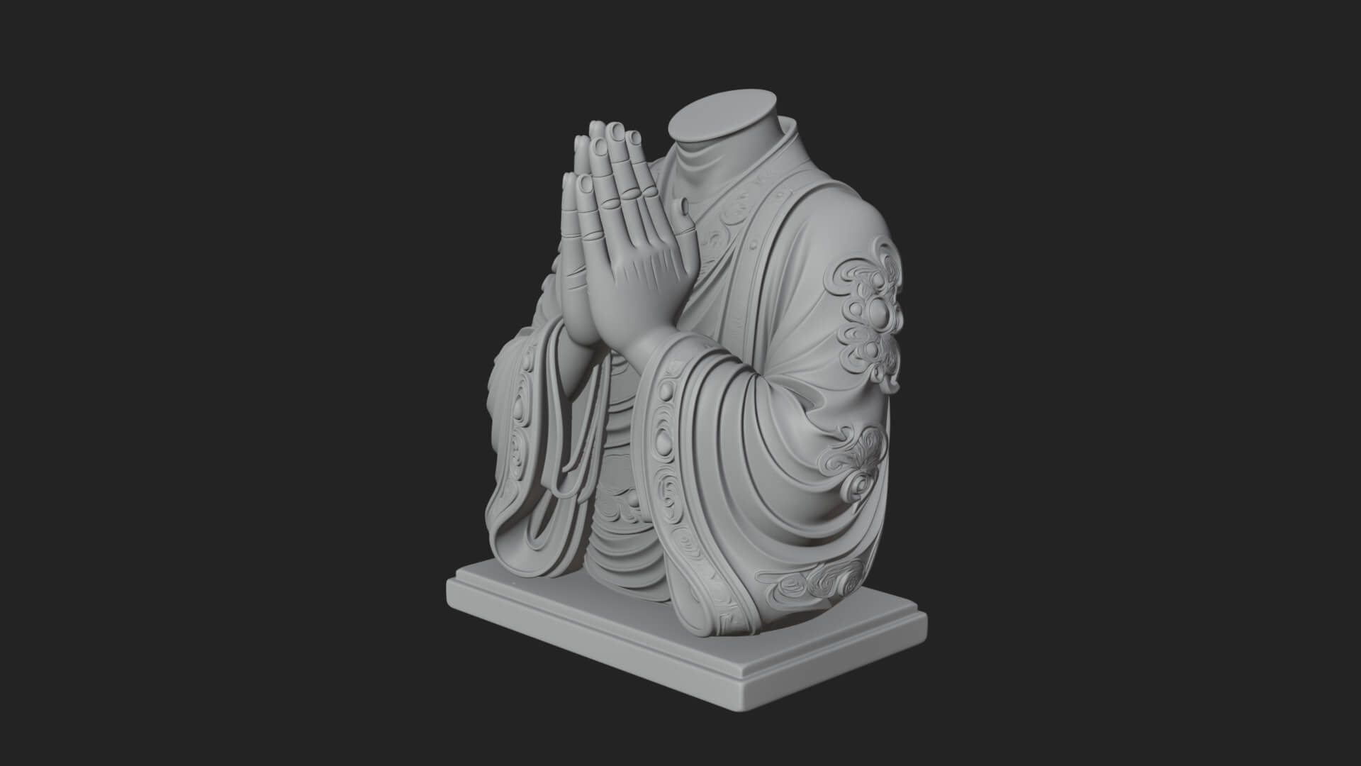 Praying Hands Figure Statue Design 1 3D Print Model 3D Model