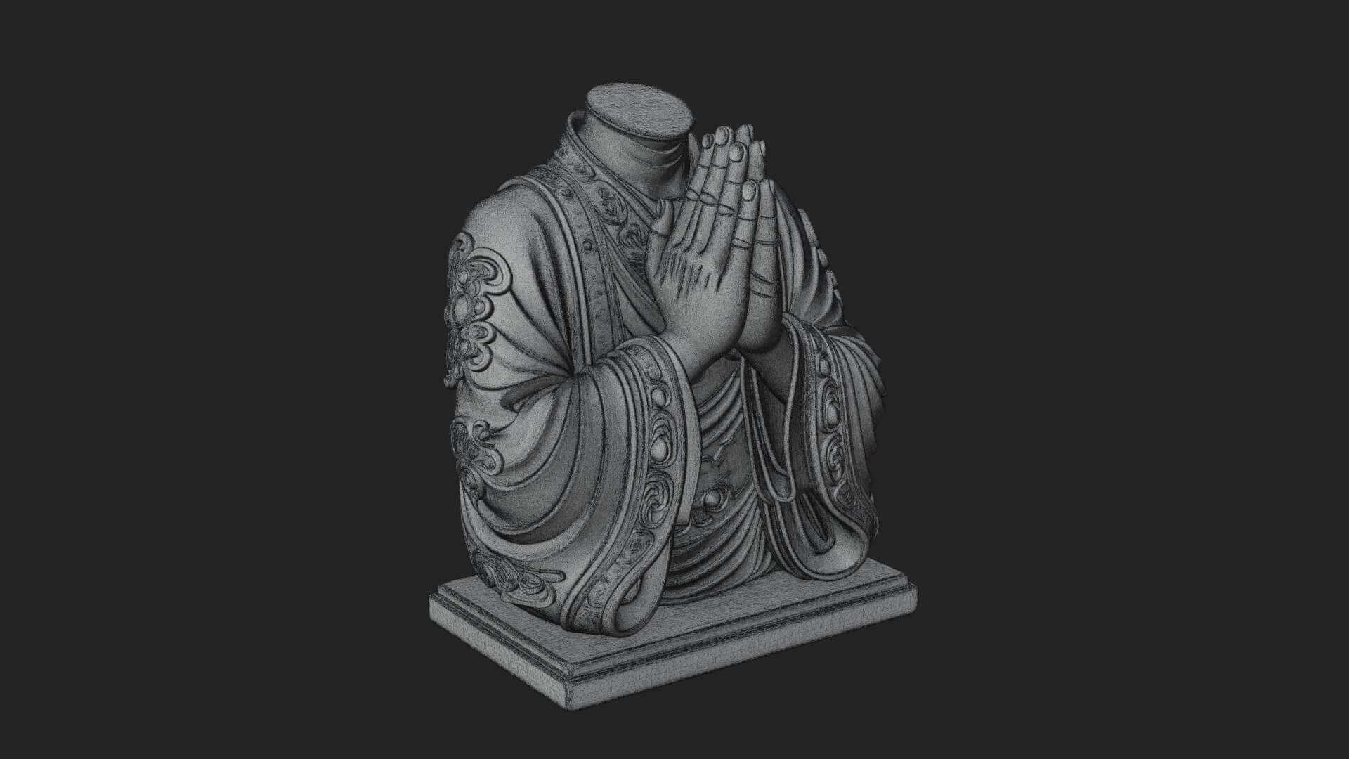 Praying Hands Figure Statue Design 1 3D Print Model 3D Model