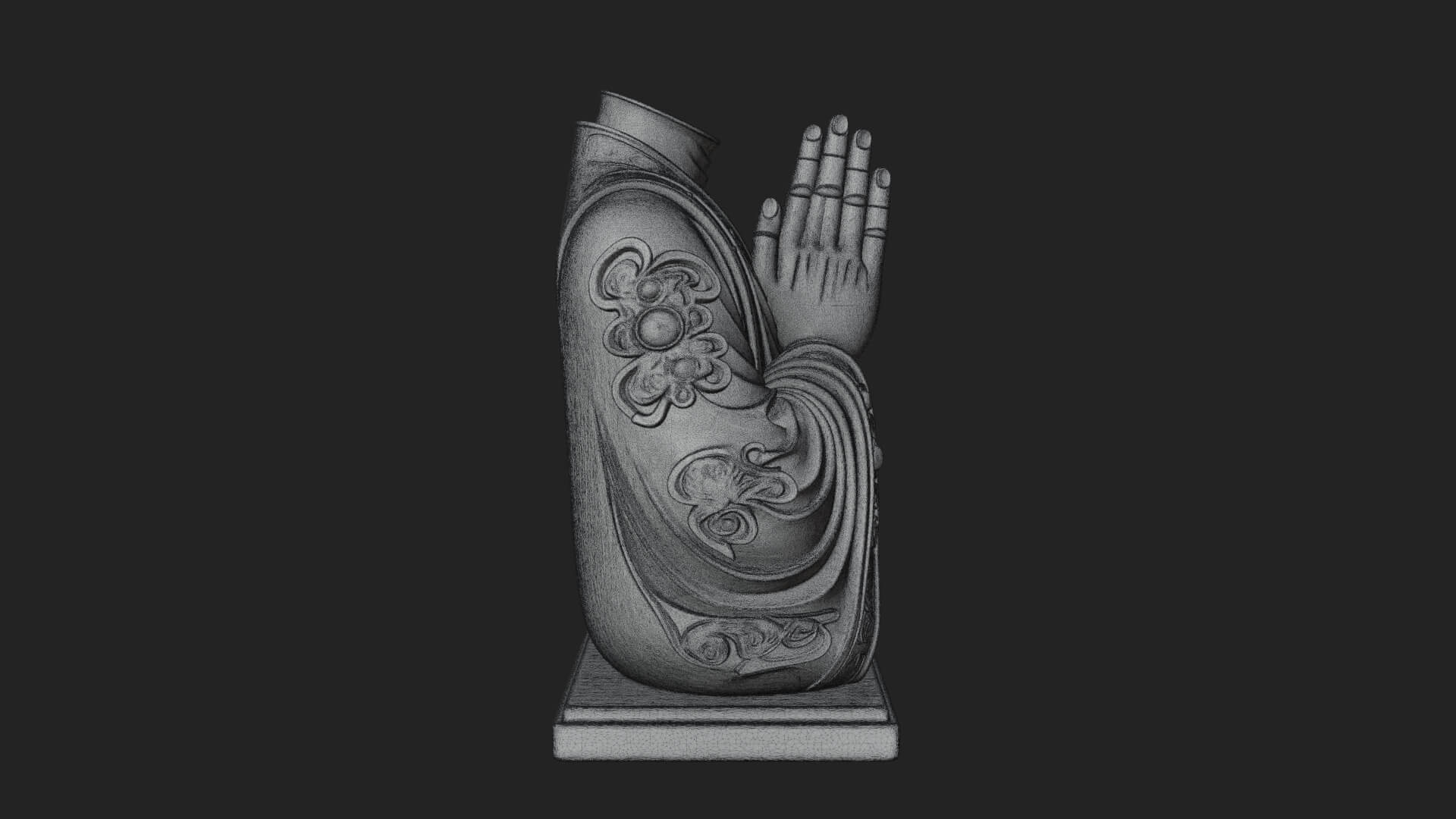 Praying Hands Figure Statue Design 1 3D Print Model 3D Model