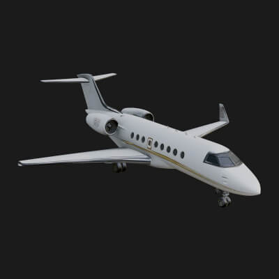 Private Jet Model Design 4 3D Print Model