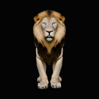 Prowling Lion Statue Design 2 3D Print Model