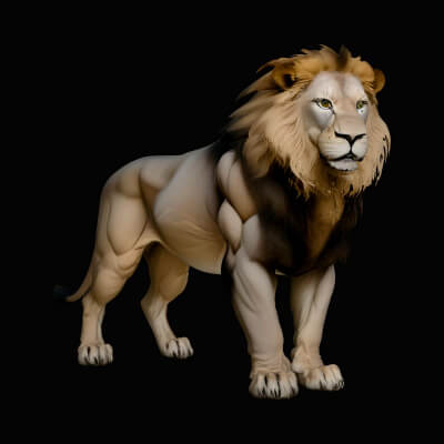 Prowling Lion Statue Design 3 3D Print Model