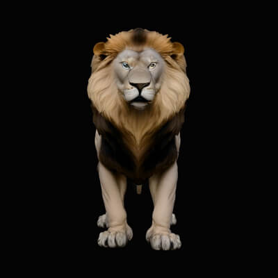 Prowling Lion Statue Design 4 3D Print Model
