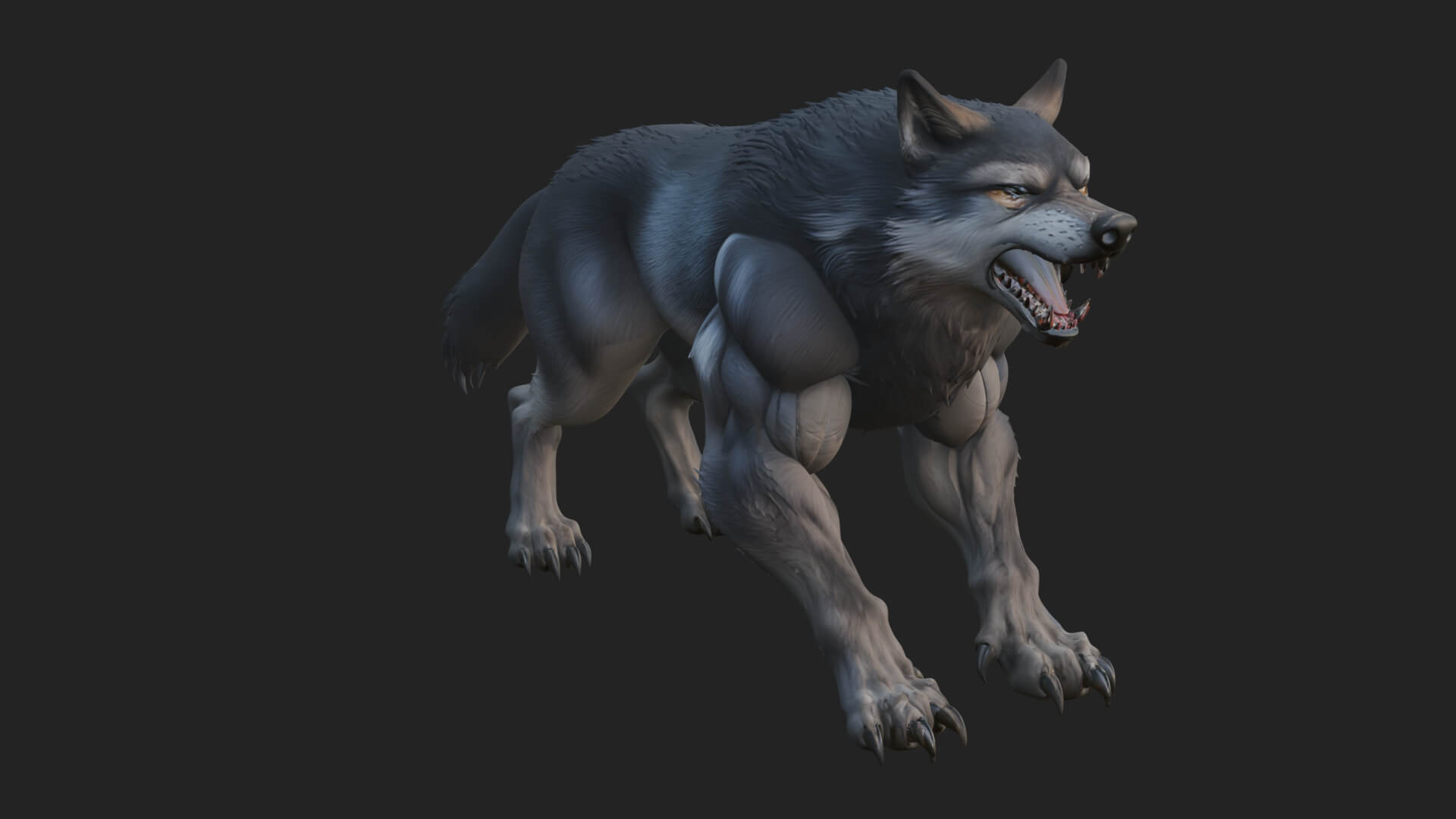 Prowling Werewolf Beast Statue Design 1 3D Print Model 3D Model