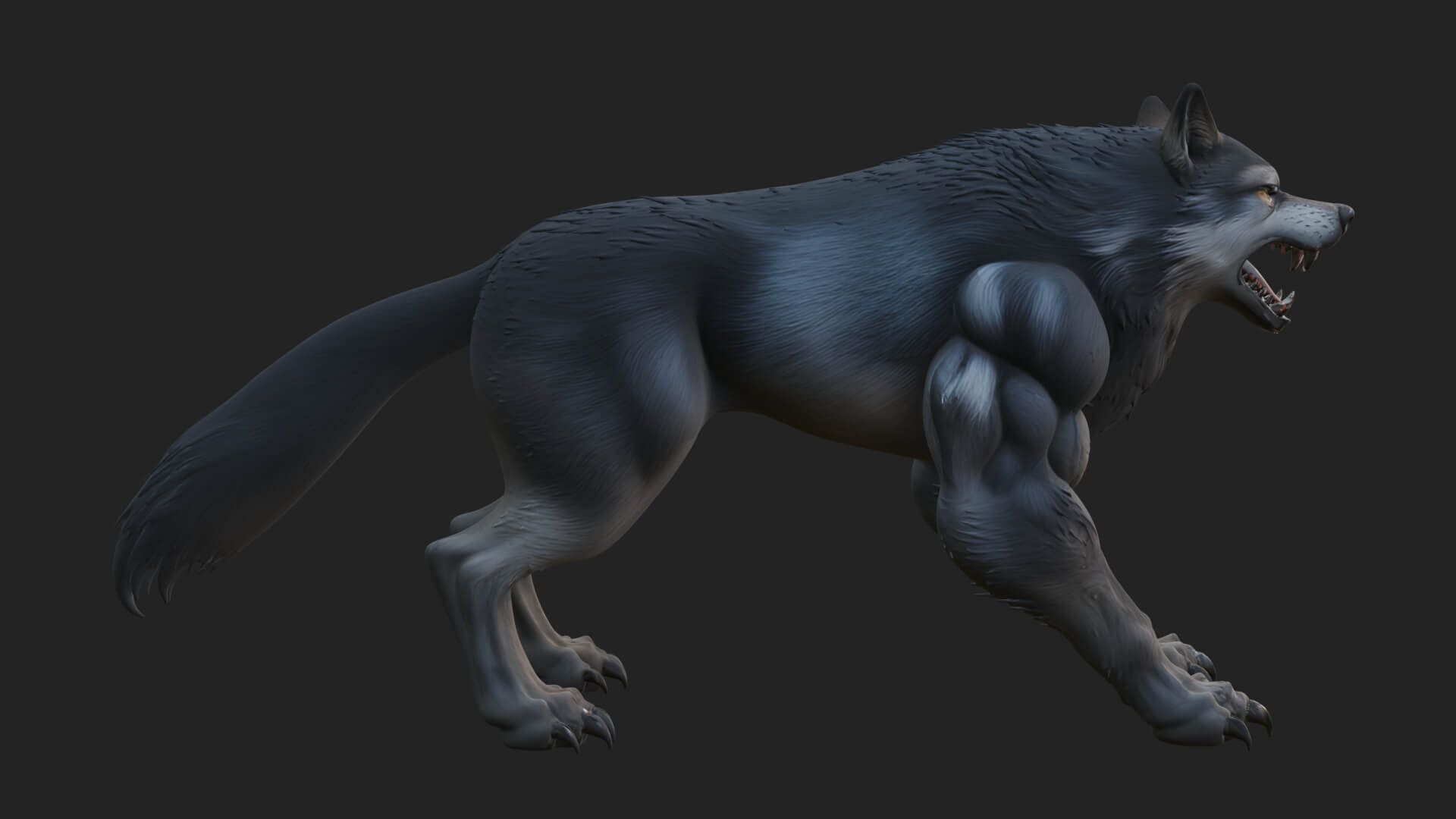 Prowling Werewolf Beast Statue Design 1 3D Print Model 3D Model