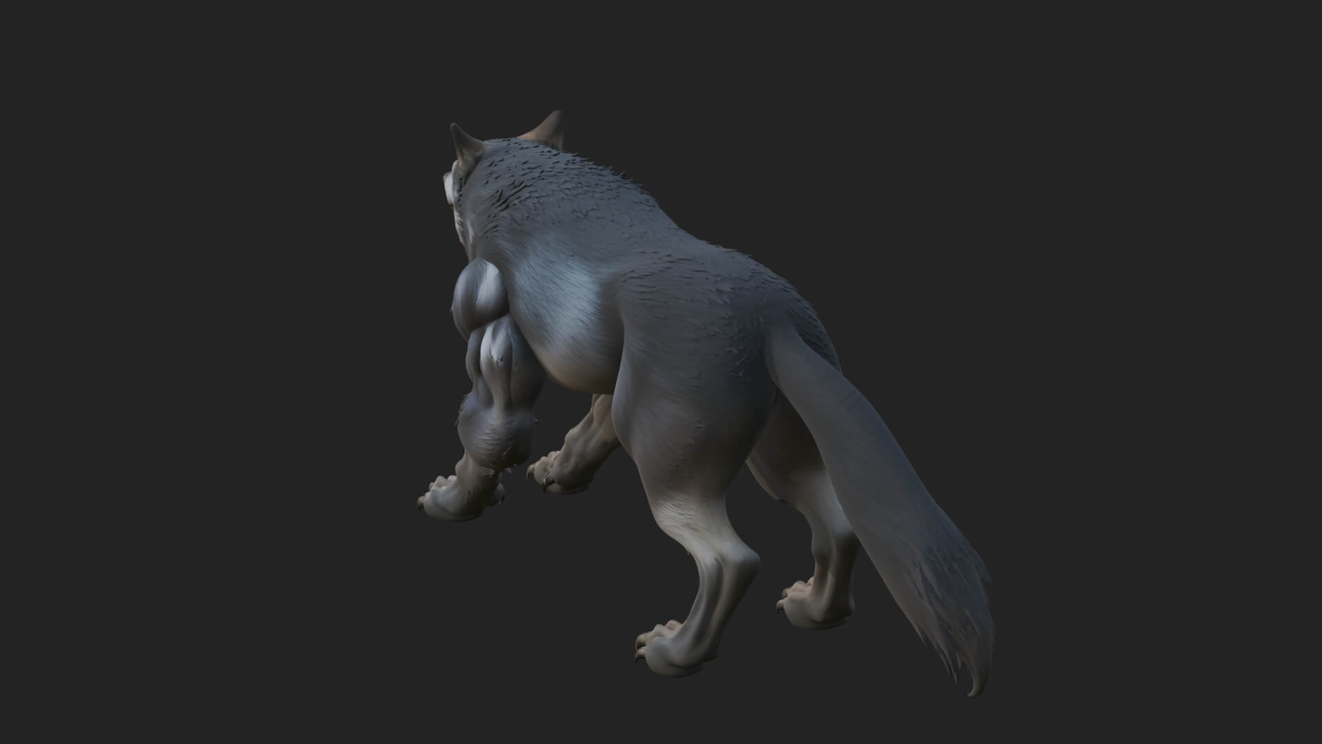 Prowling Werewolf Beast Statue Design 1 3D Print Model 3D Model