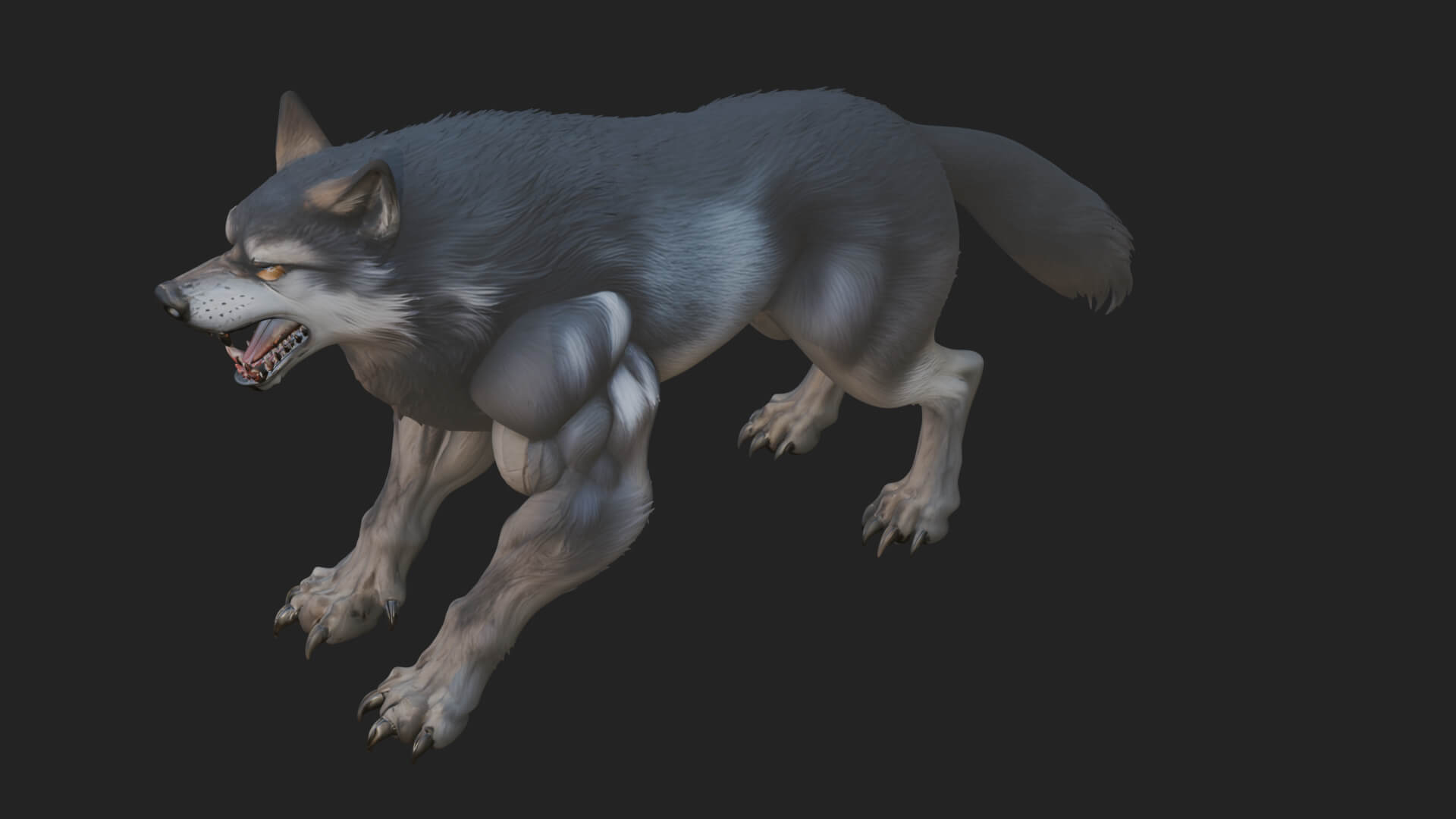 Prowling Werewolf Beast Statue Design 1 3D Print Model 3D Model