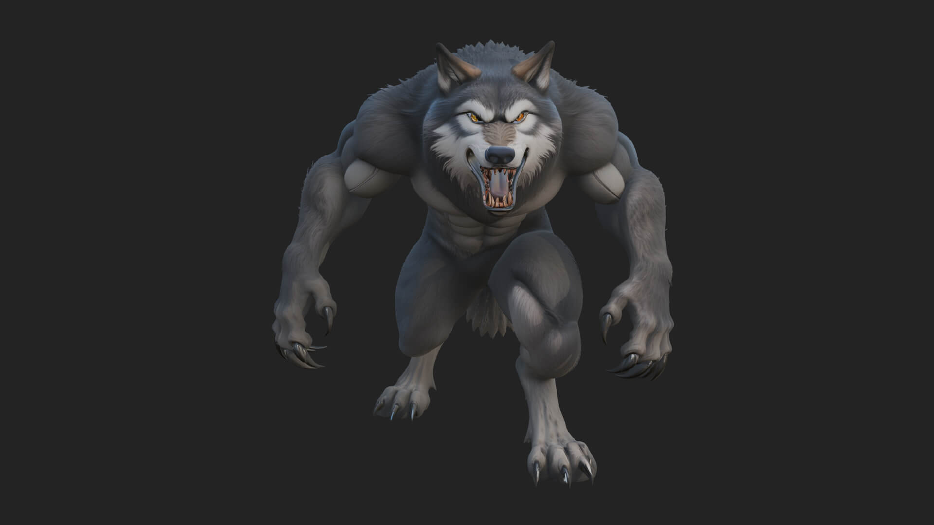 Prowling Werewolf Beast Statue Design 2 3D Print Model 3D Model