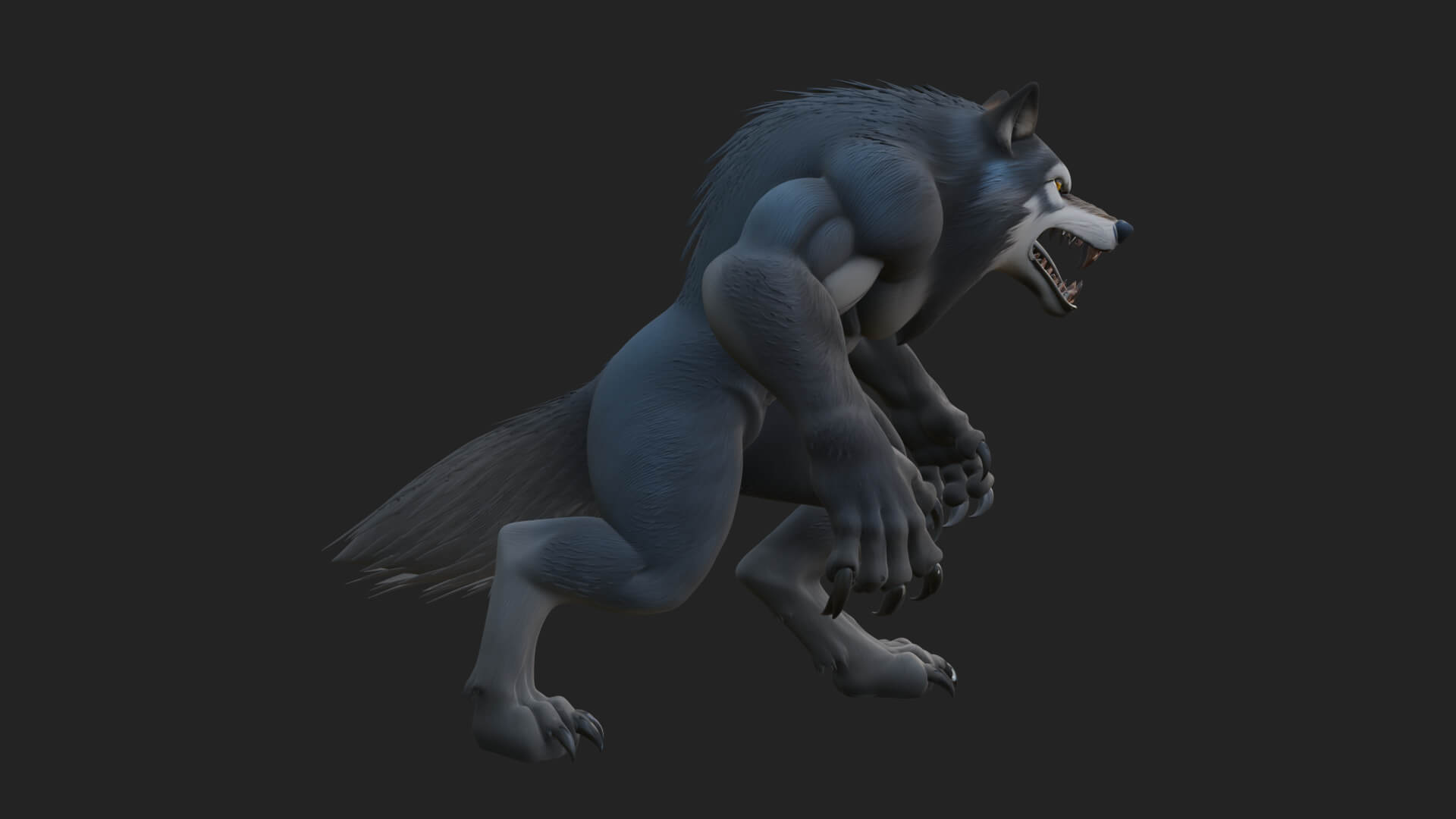Prowling Werewolf Beast Statue Design 2 3D Print Model 3D Model