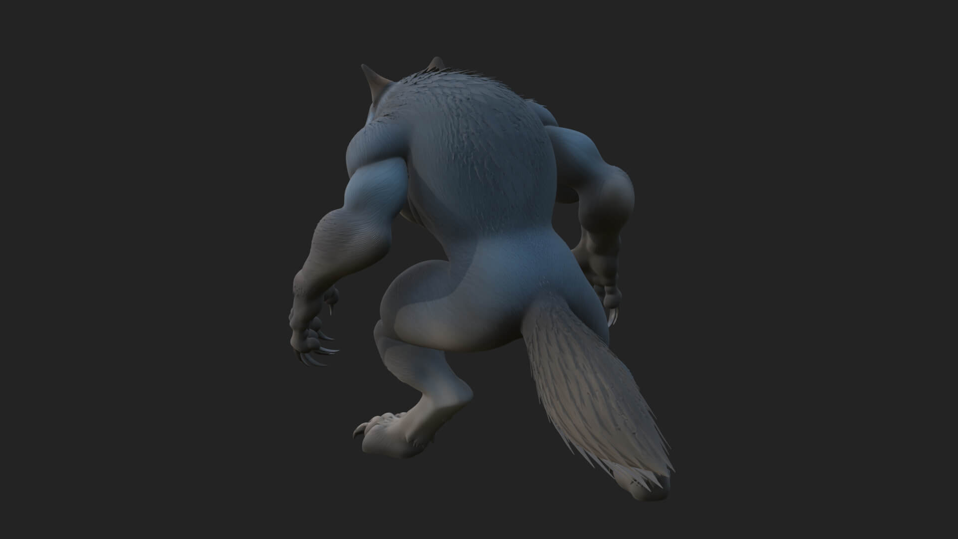 Prowling Werewolf Beast Statue Design 2 3D Print Model 3D Model