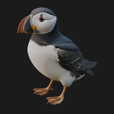 Puffin Bird Statue Design 2 3D Print Model