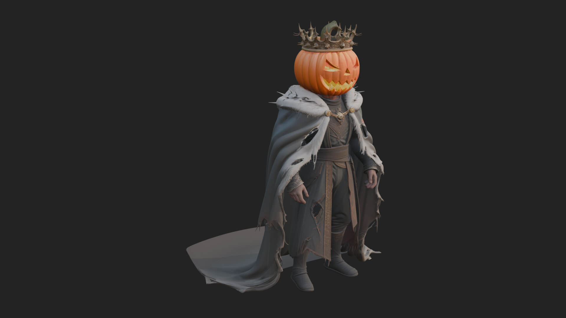 Pumpkin-Headed Lord Statue Design 3 3D Print Model 3D Model