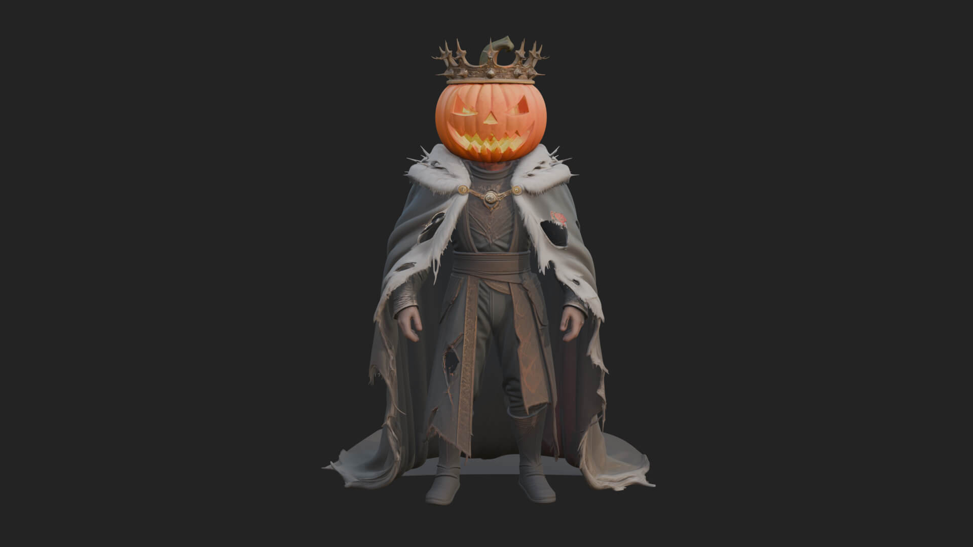 Pumpkin-Headed Lord Statue Design 3 3D Print Model 3D Model
