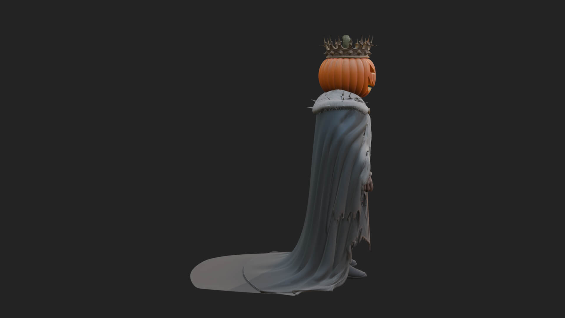 Pumpkin-Headed Lord Statue Design 3 3D Print Model 3D Model