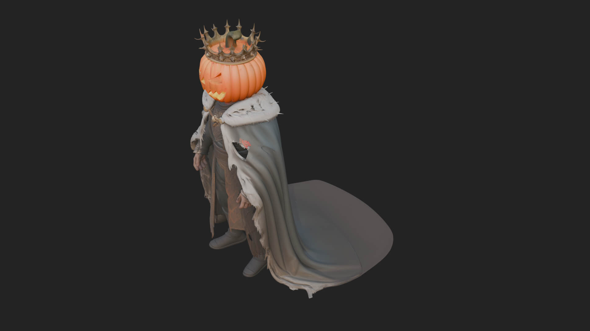 Pumpkin-Headed Lord Statue Design 3 3D Print Model 3D Model