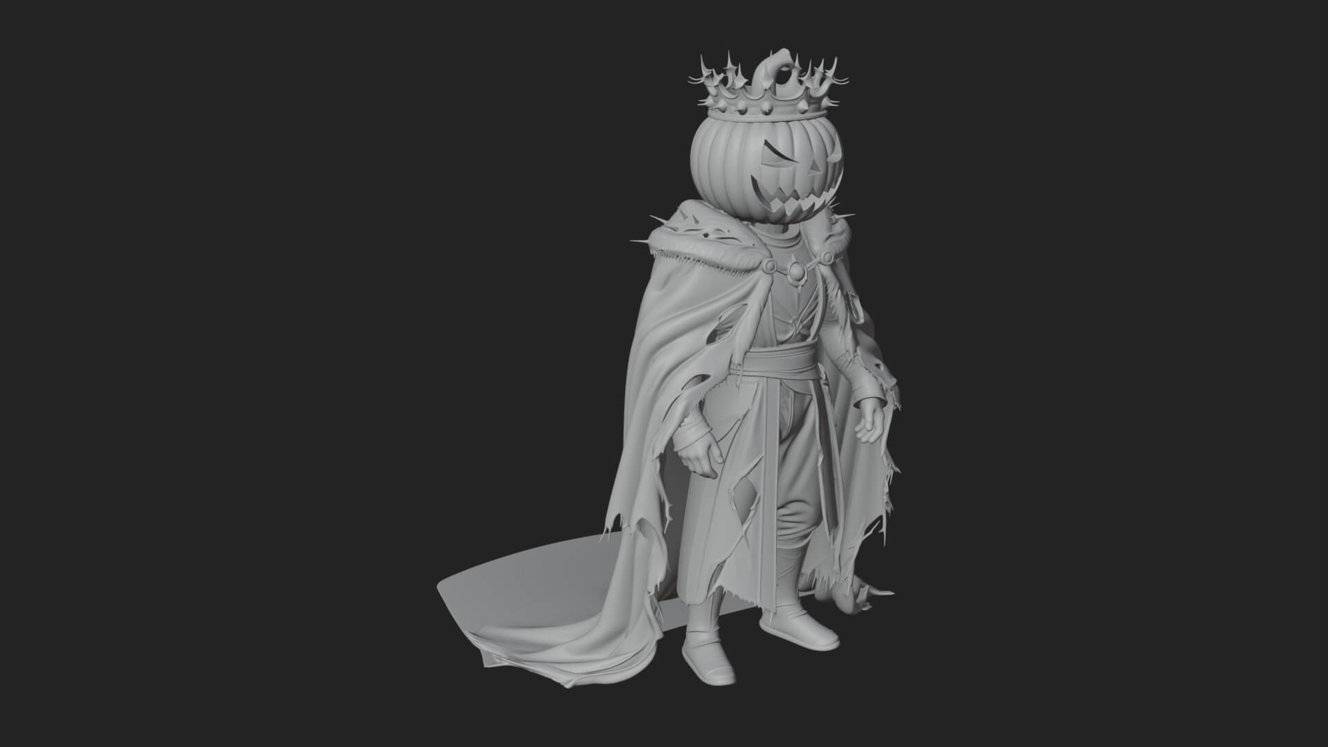 Pumpkin-Headed Lord Statue Design 3 3D Print Model 3D Model