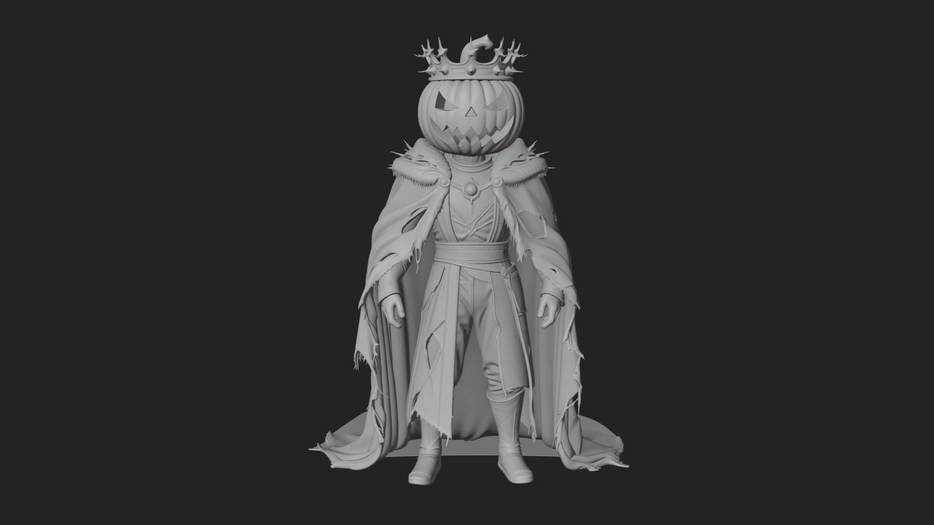 Pumpkin-Headed Lord Statue Design 3 3D Print Model 3D Model