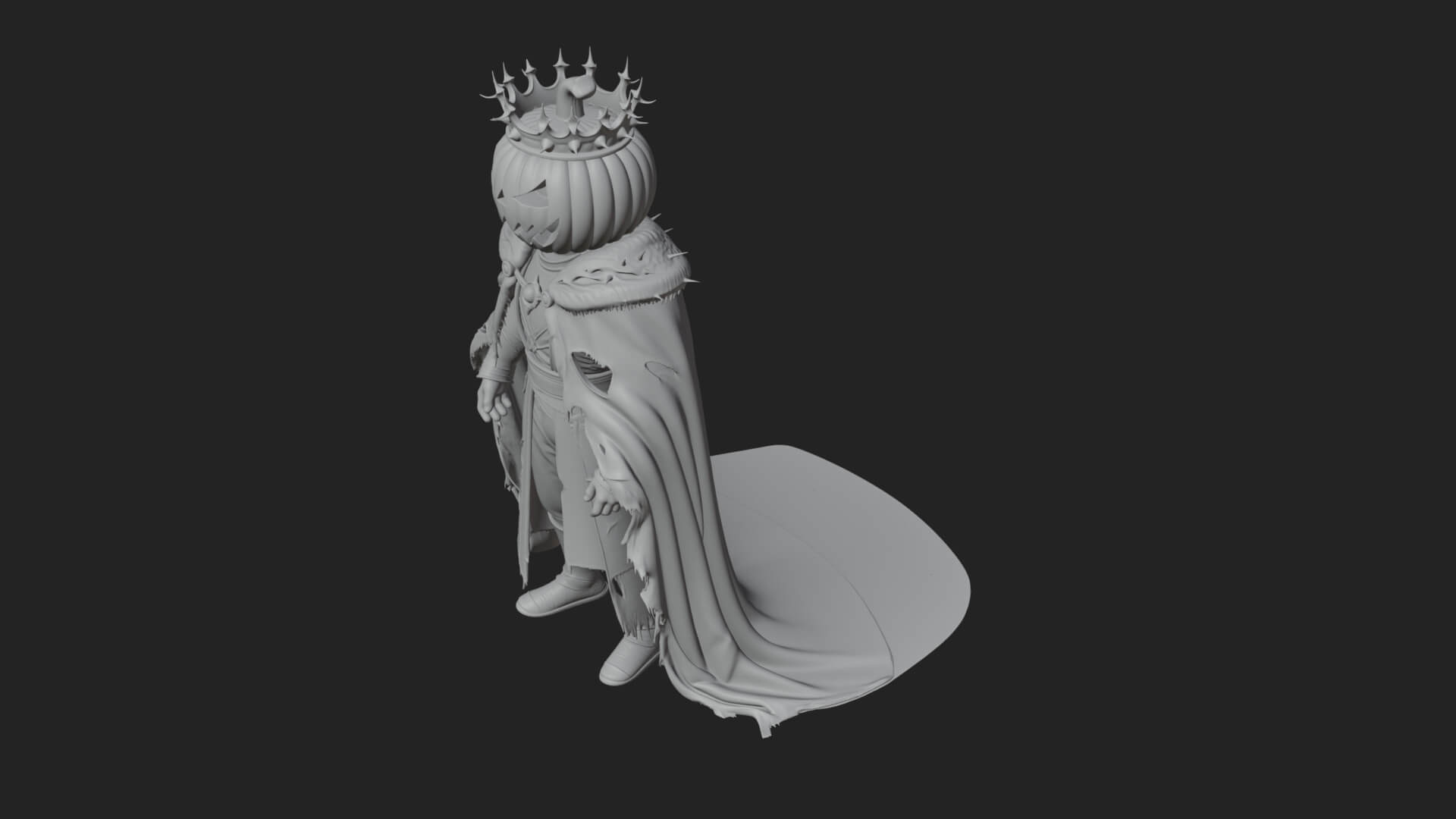 Pumpkin-Headed Lord Statue Design 3 3D Print Model 3D Model