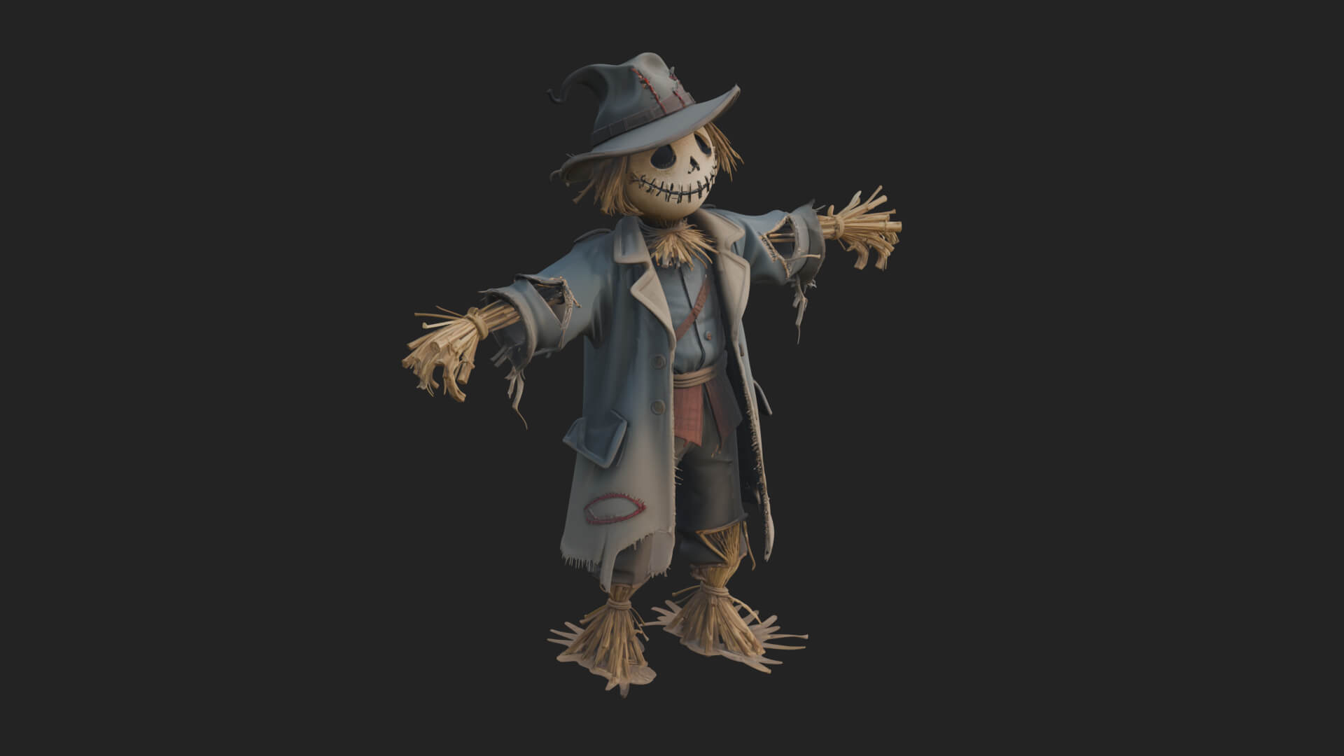Pumpkin Scarecrow Statue Design 16 3D Print Model 3D Model