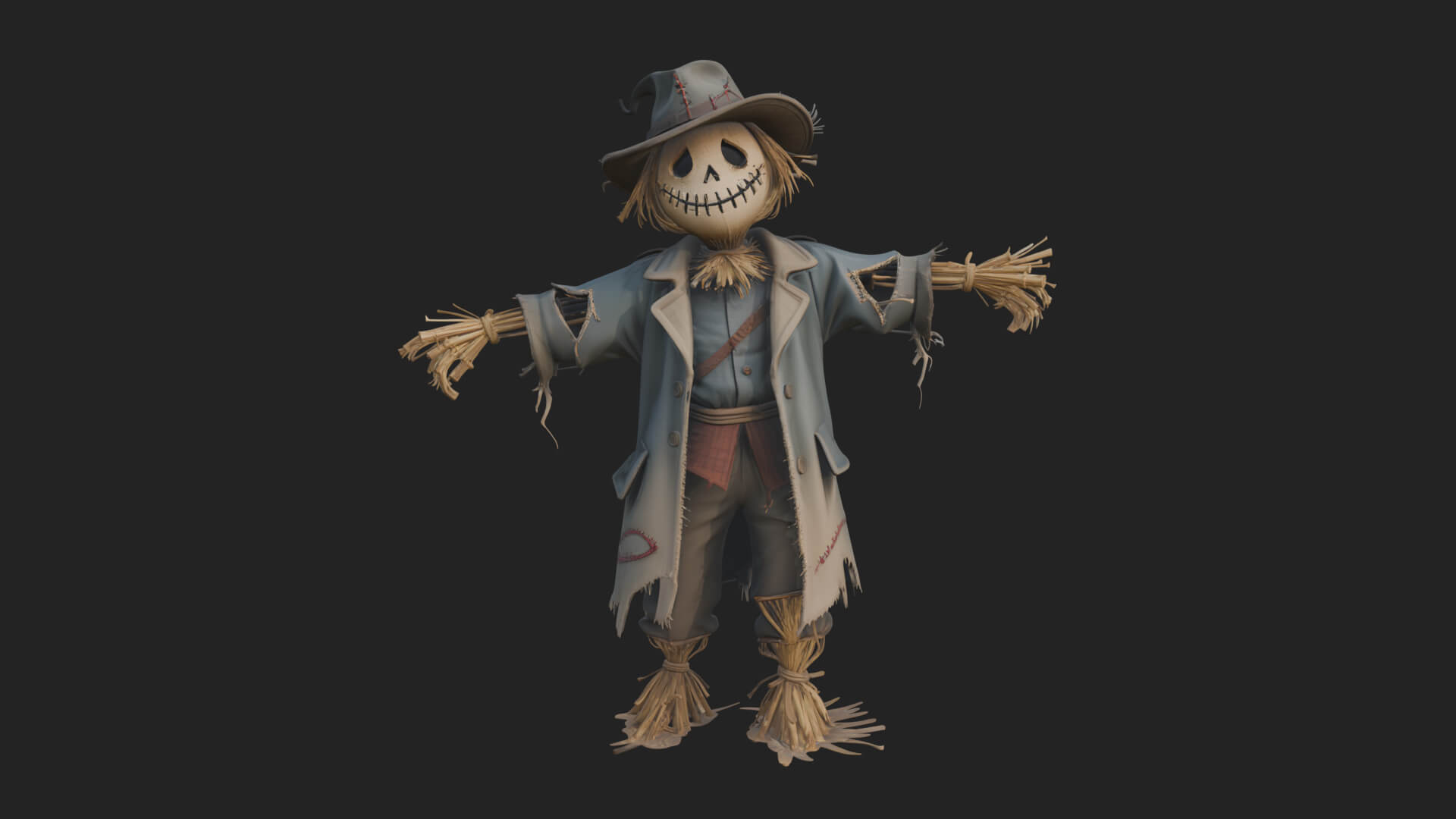 Pumpkin Scarecrow Statue Design 16 3D Print Model 3D Model