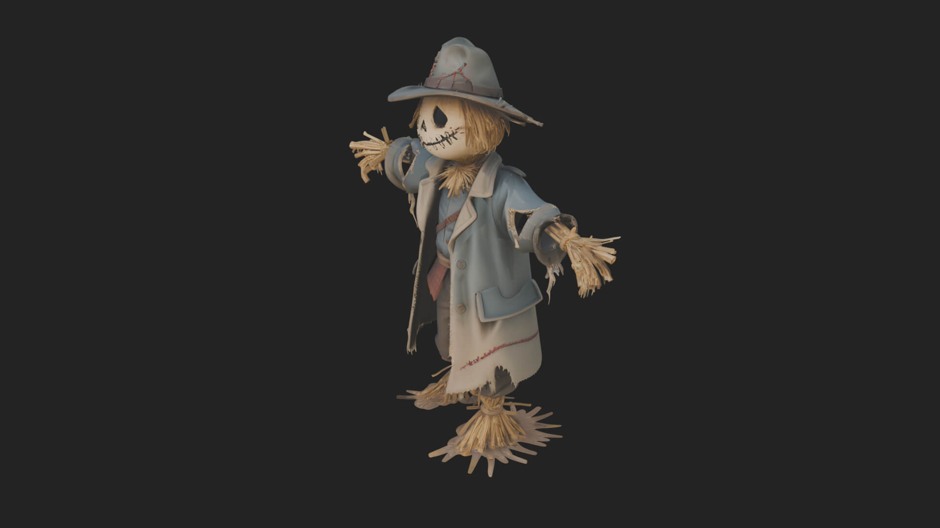 Pumpkin Scarecrow Statue Design 16 3D Print Model 3D Model