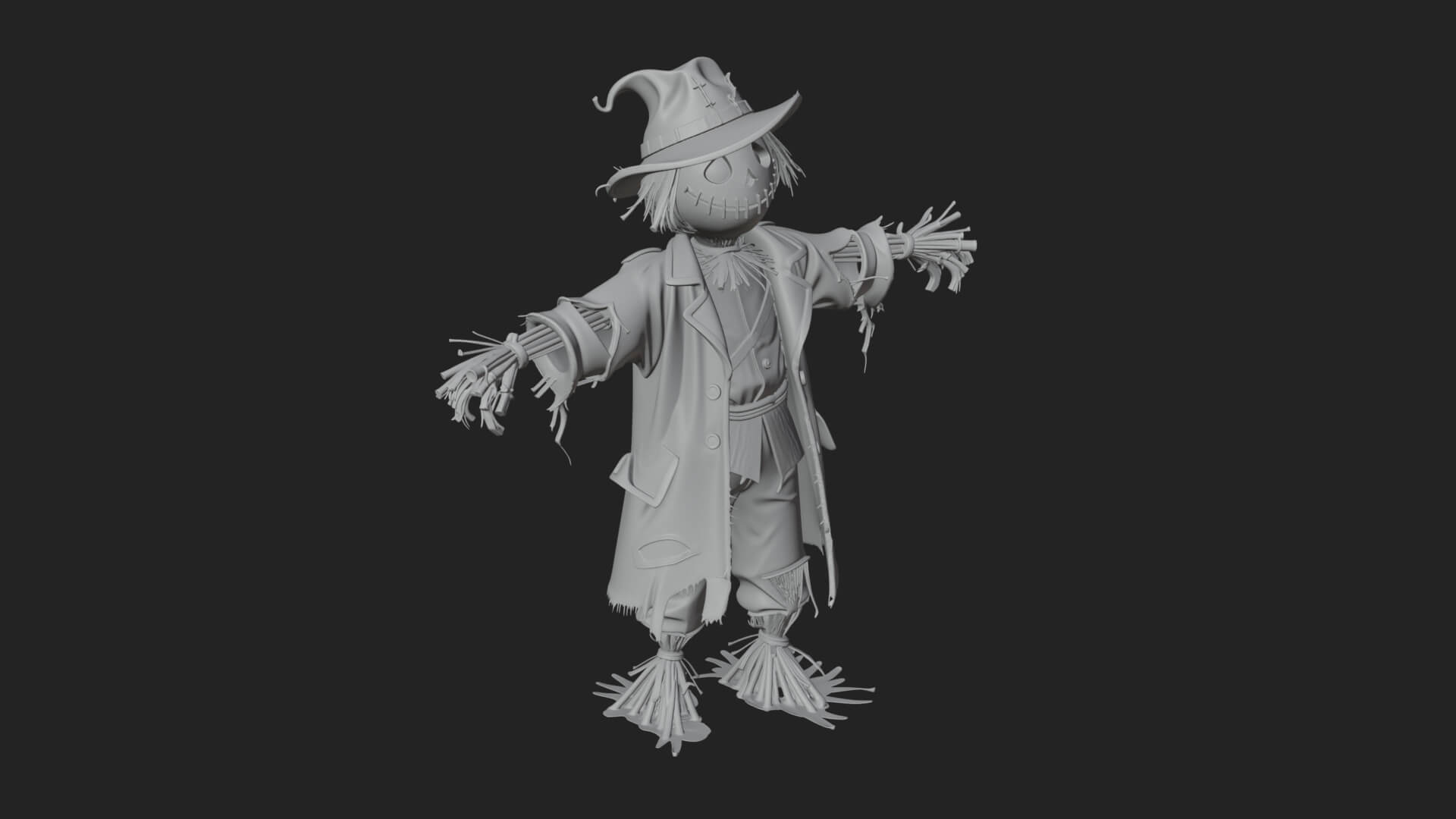 Pumpkin Scarecrow Statue Design 16 3D Print Model 3D Model