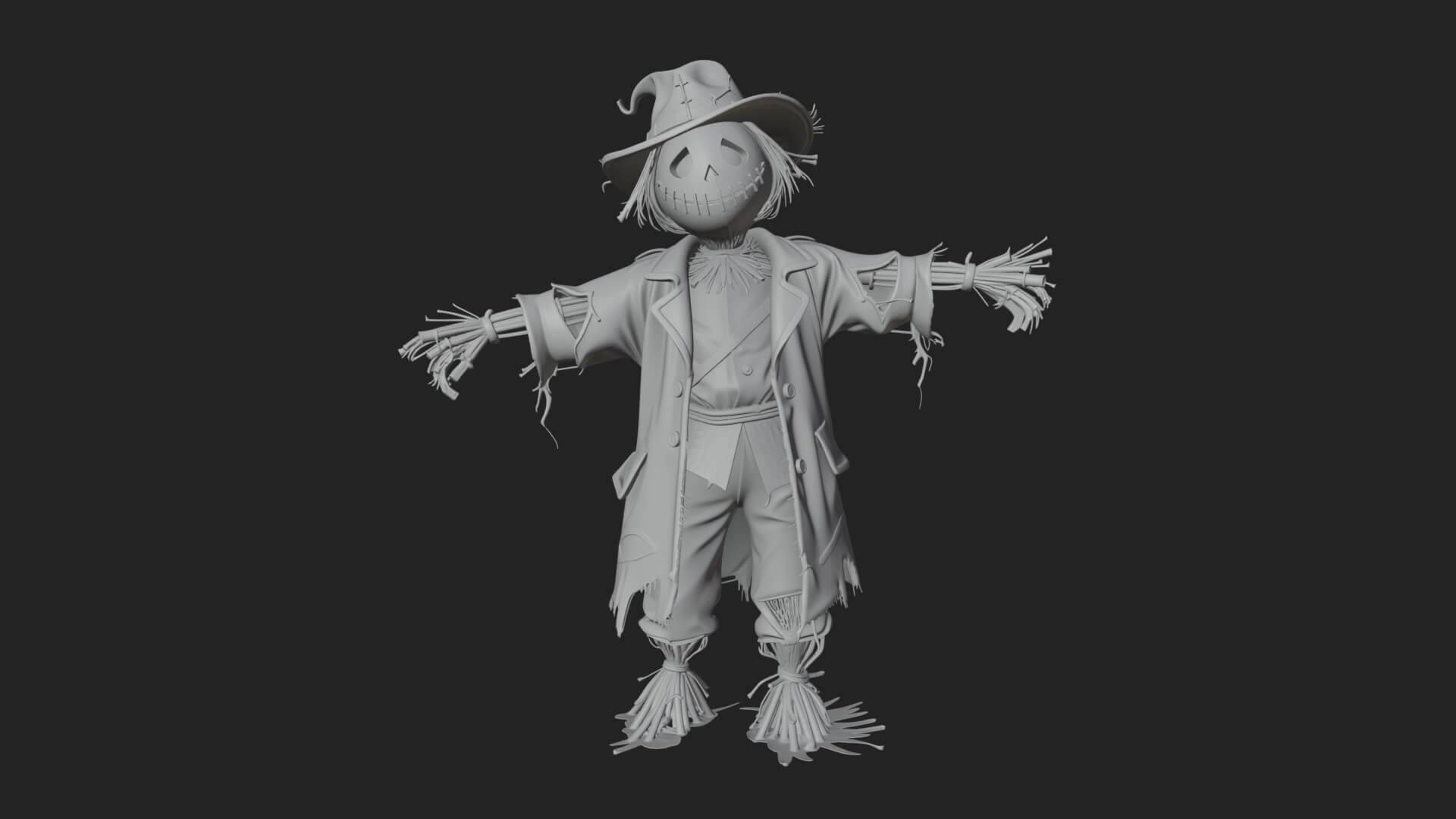 Pumpkin Scarecrow Statue Design 16 3D Print Model 3D Model