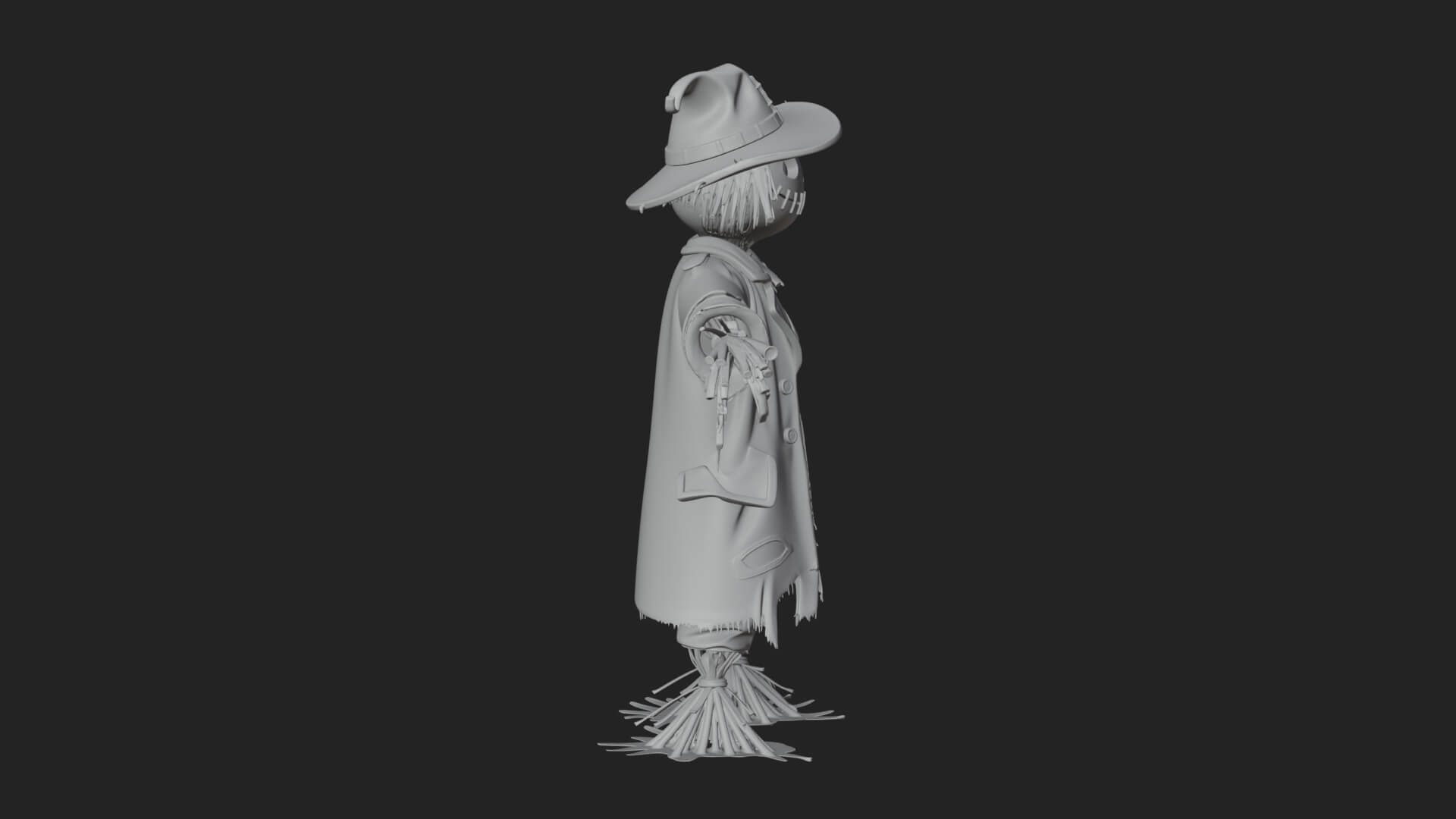 Pumpkin Scarecrow Statue Design 16 3D Print Model 3D Model